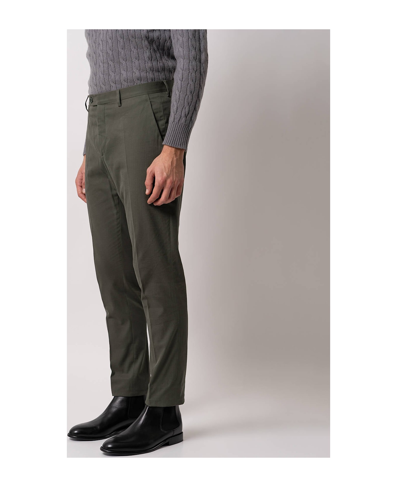 Larusmiani Velvet Trousers Howard Pants - Olive