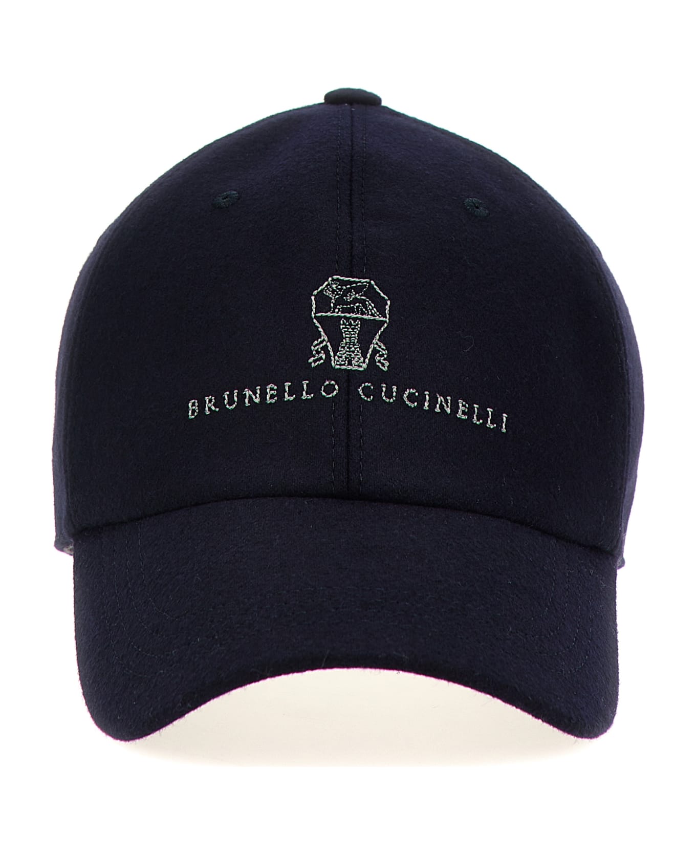 Brunello Cucinelli Logo Embroidery Cap - Blue