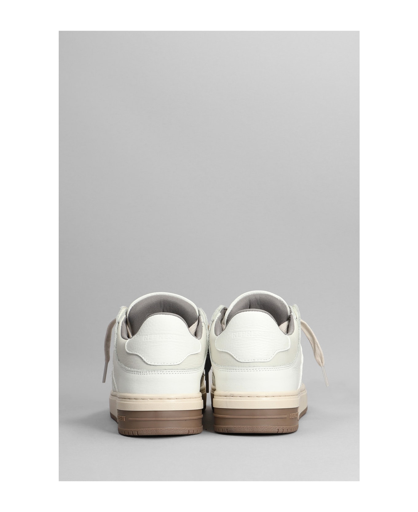 REPRESENT Apex Sneakers In White Leather - White and brown