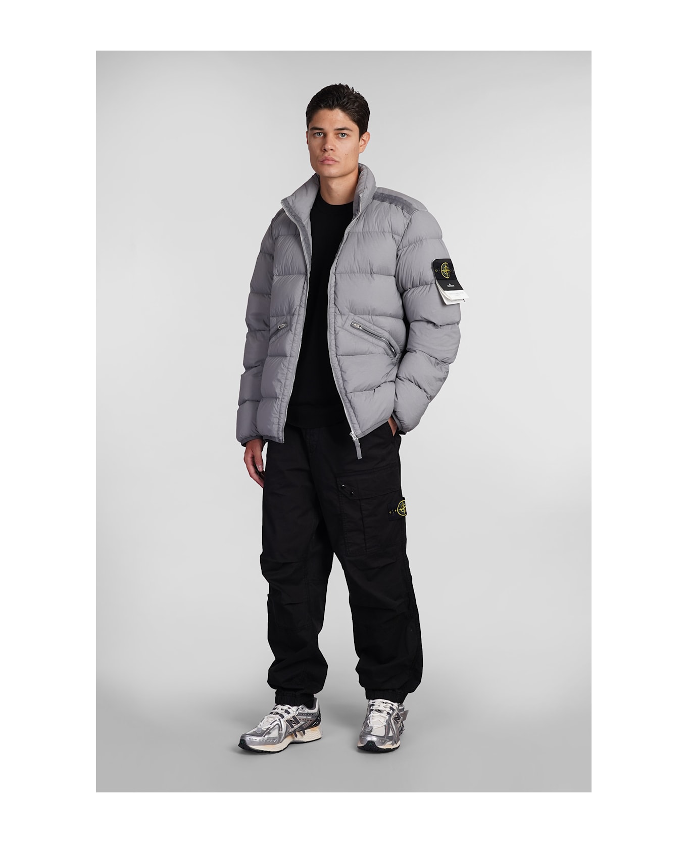 Stone Island Puffer In Grey Polyamide - grey