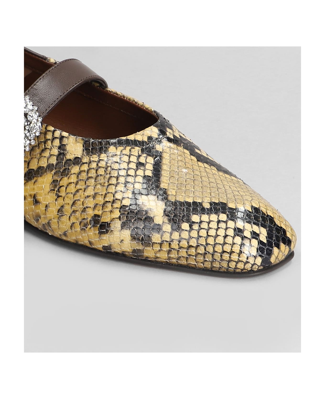 Wales Bonner Ballerina Buckle Ballet Flats In Python Print Leather - python print