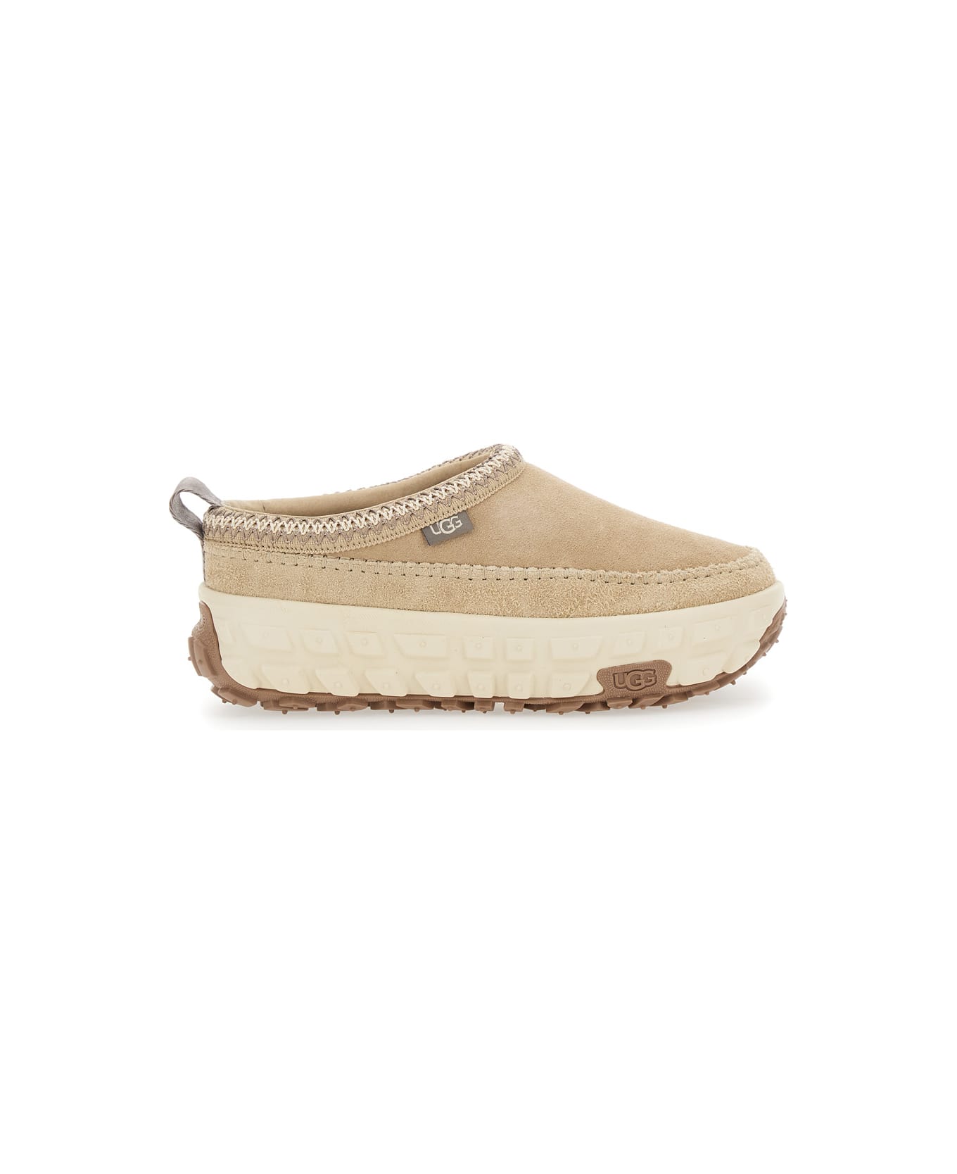 UGG 
venture Daze
 Beige Mules With Decorative Stitching And Side Logo Patch In Suede Man - Beige
