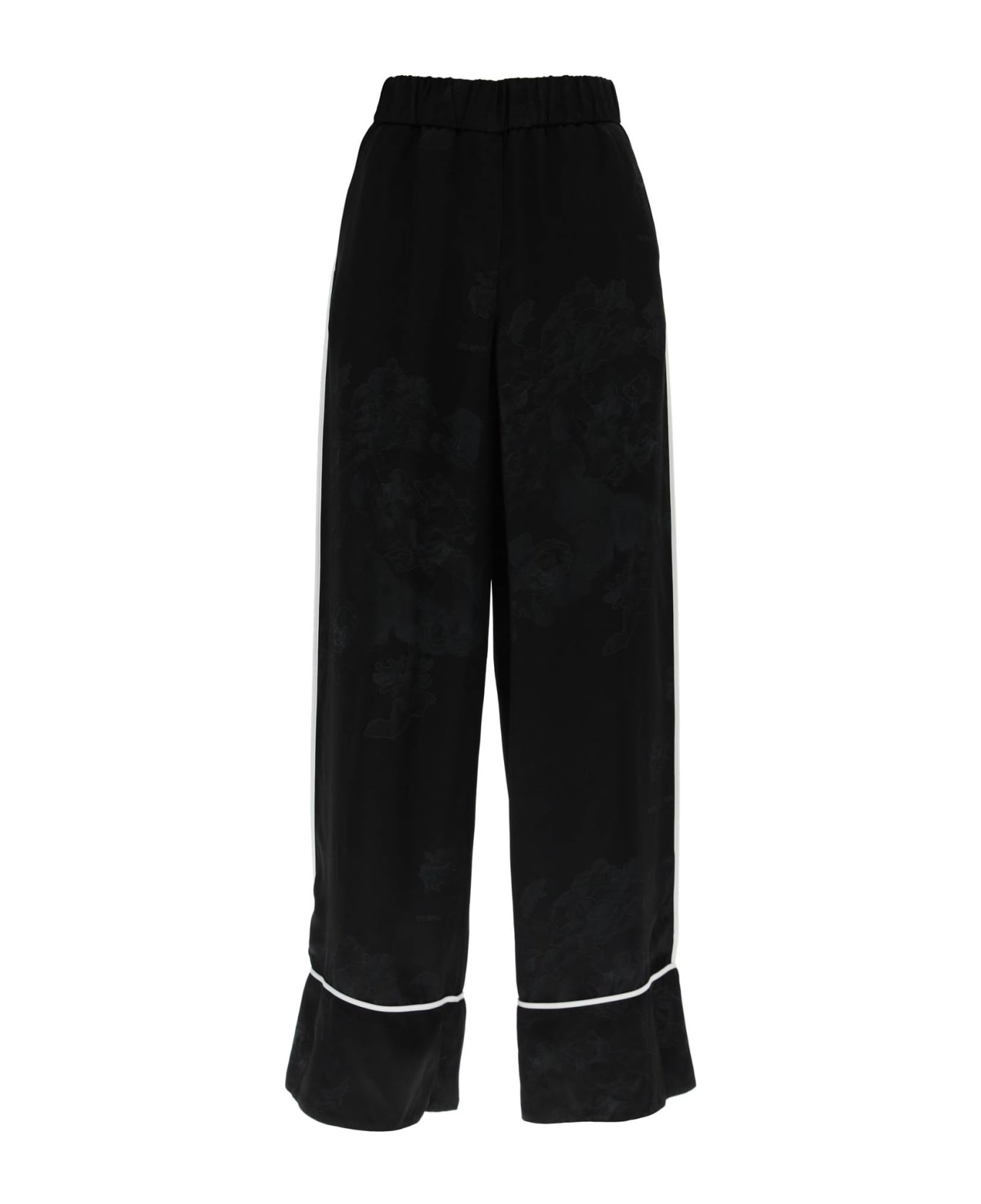 Off-White Embroidered San Palazzo Pant - BLACK (Black)