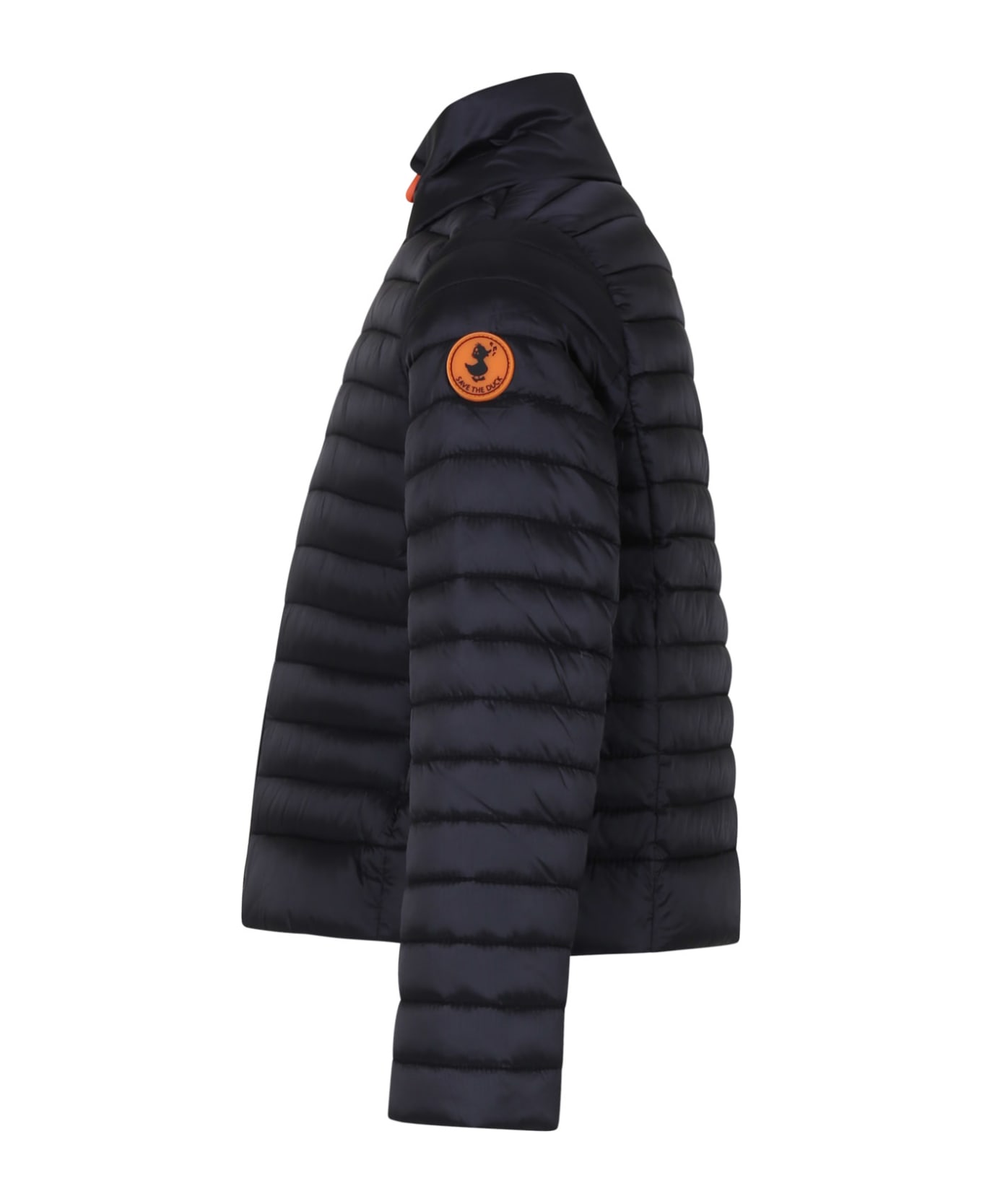 Save the Duck Black Aya Down Jacket For Girl With Logo - Black コート＆ジャケット