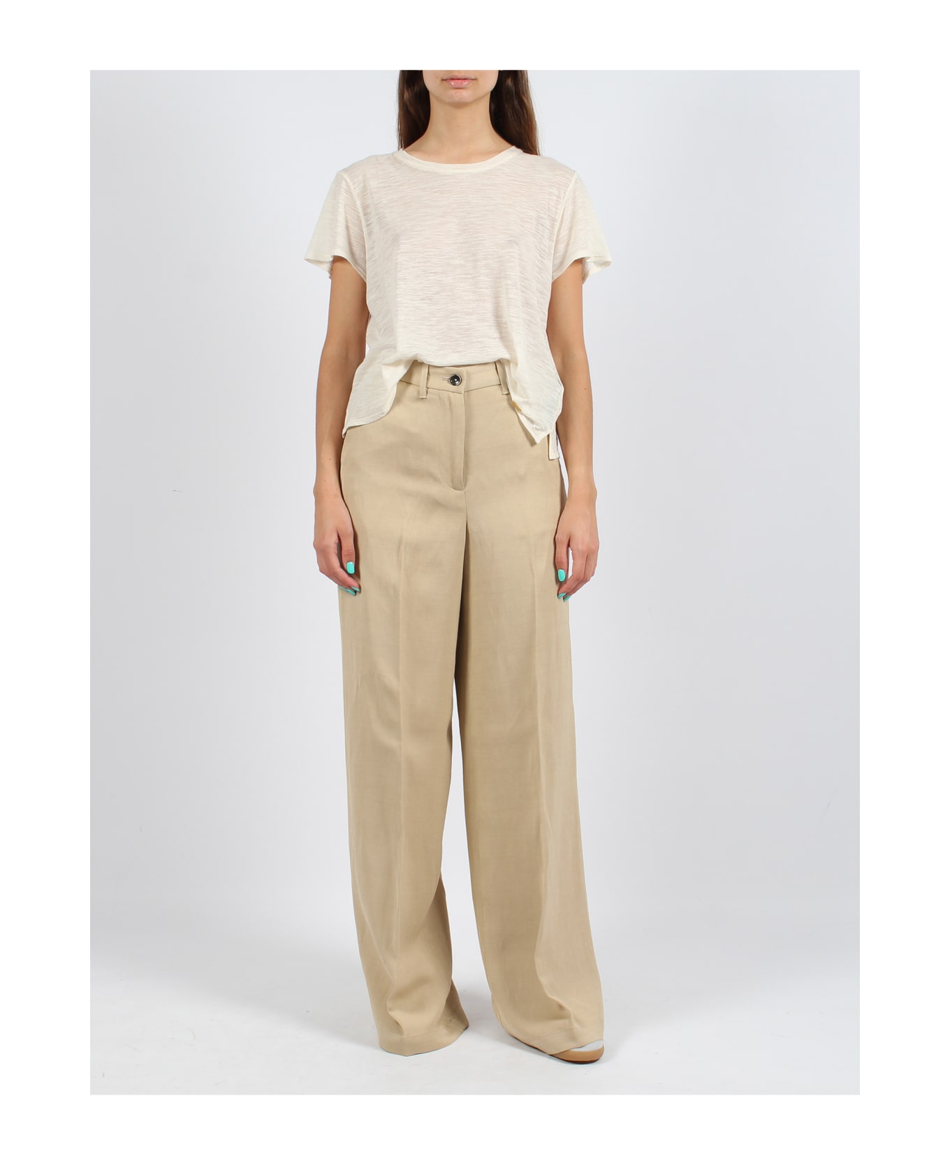 Nine in the Morning Karen Palazzo Trousers - Nude & Neutrals ボトムス