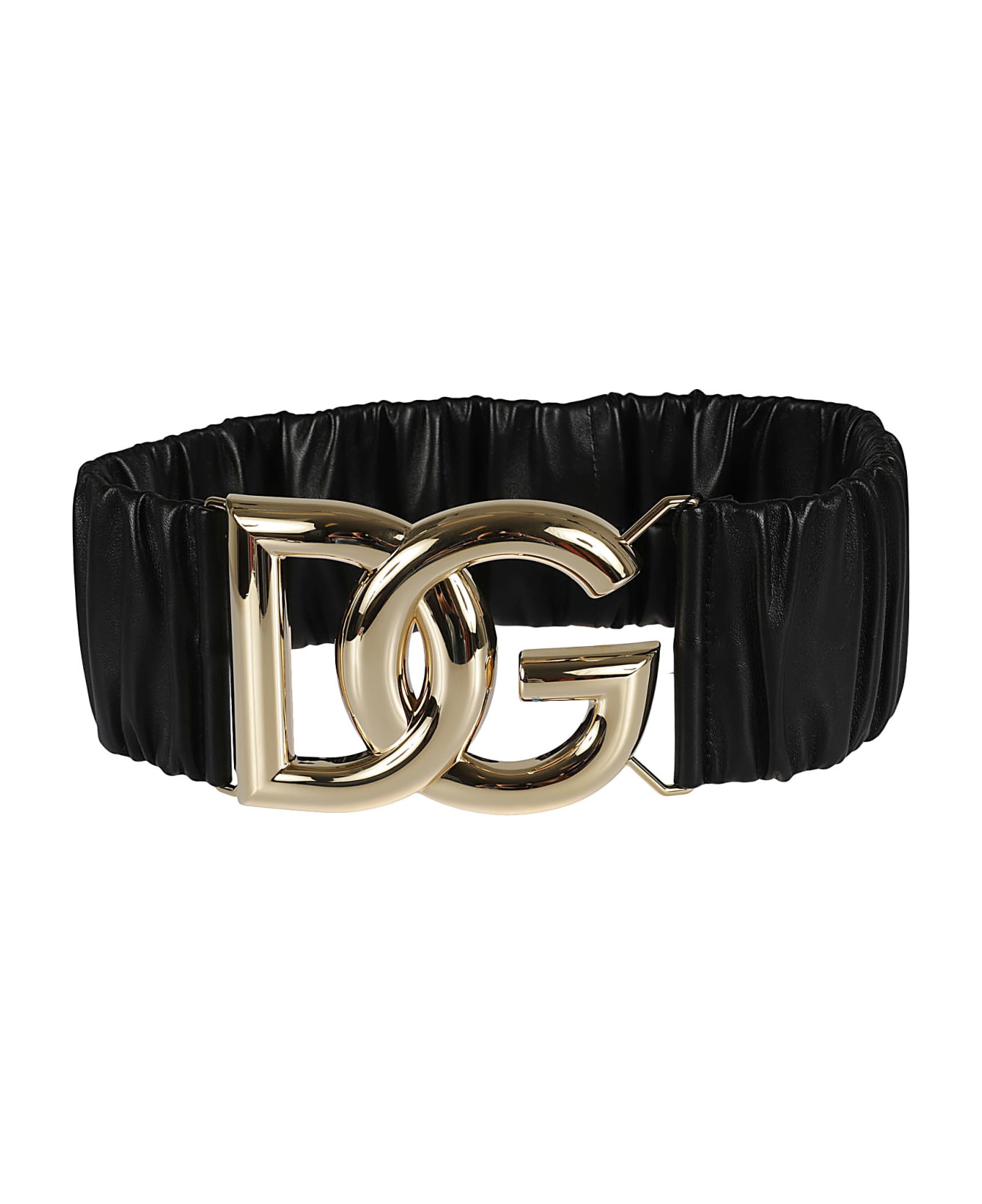 Dolce & Gabbana Elastic Logo Belt - Black