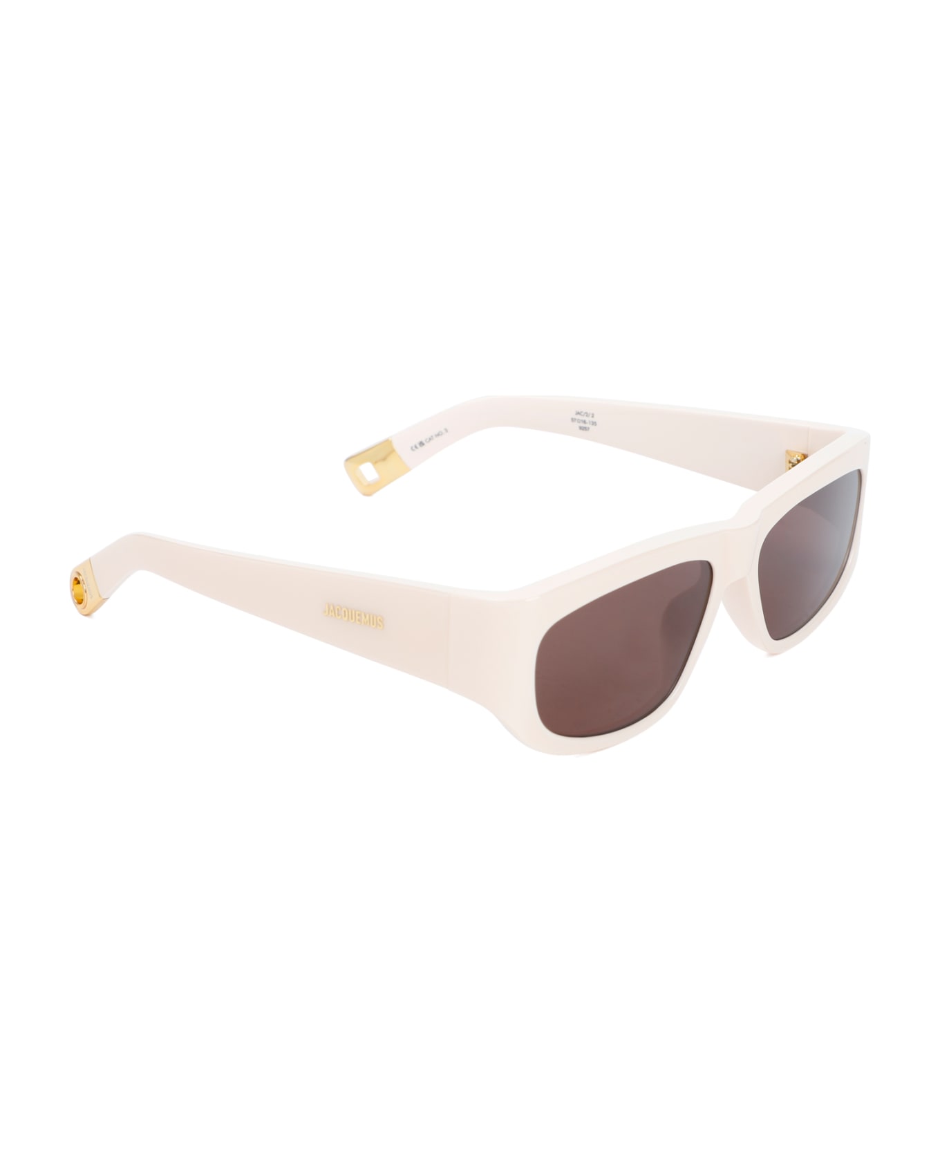 Jacquemus Pilota Sunglasses - Cream Yellow Gold Brown