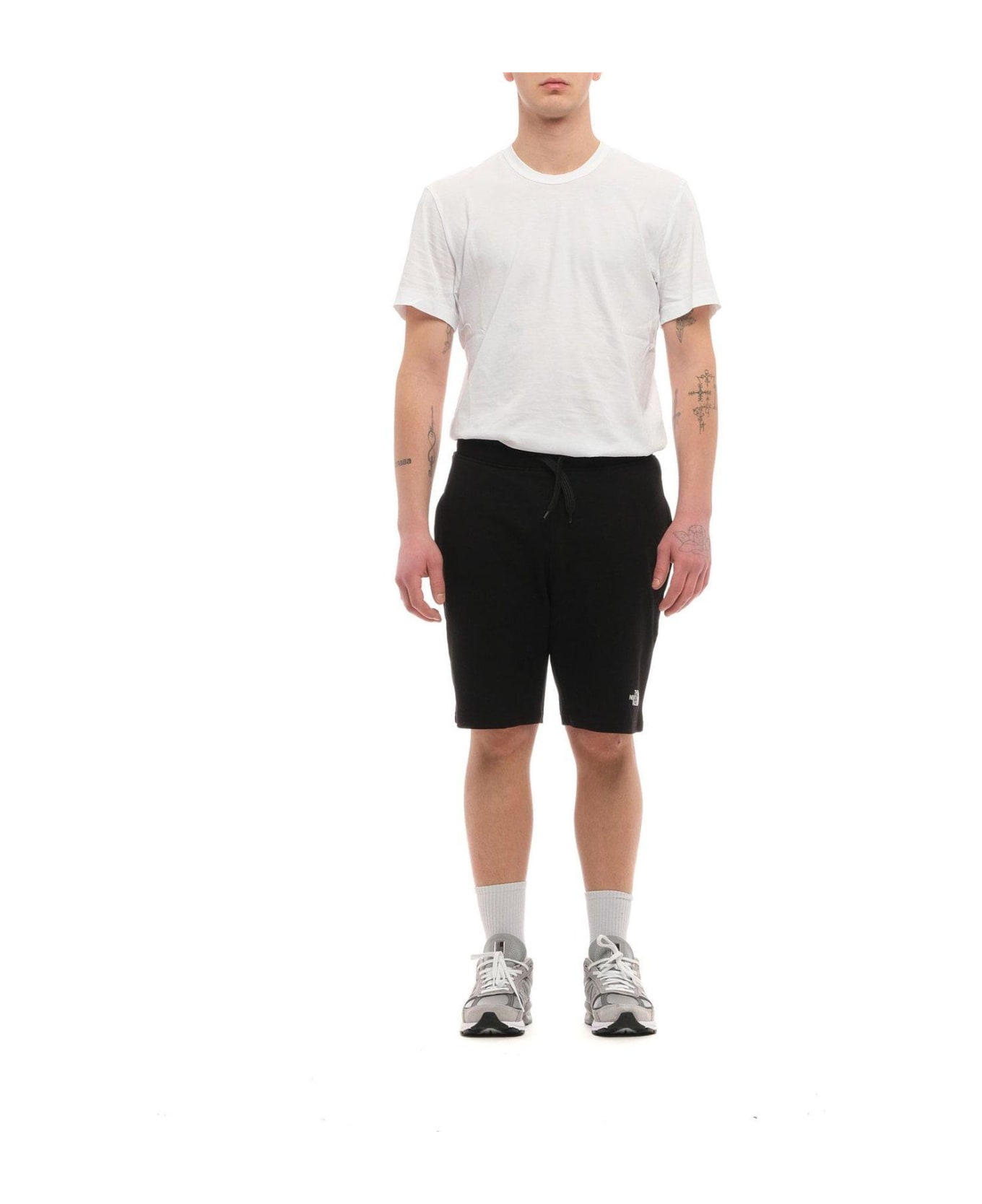 The North Face Logo Printed Drawstring Shorts - Black ショートパンツ
