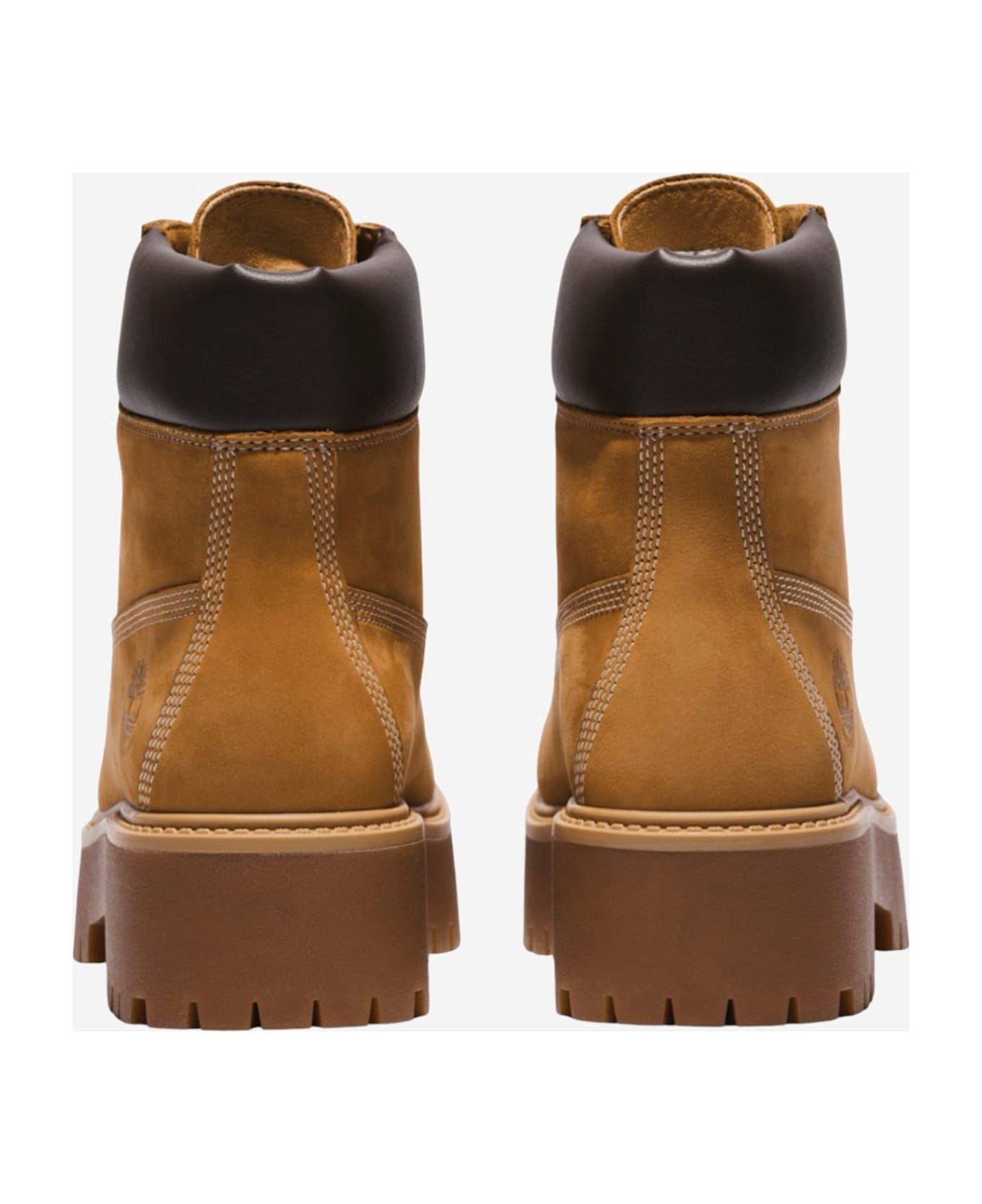 Timberland Stone Street Leather Platform Ankle Boots - Wheat