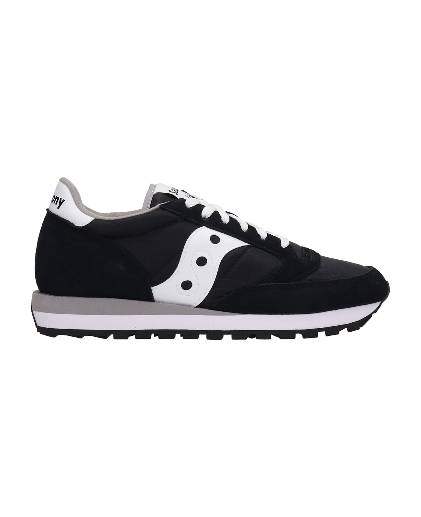 Saucony Jazz Original Sneakers In Black Suede And Fabric - Blk/wht