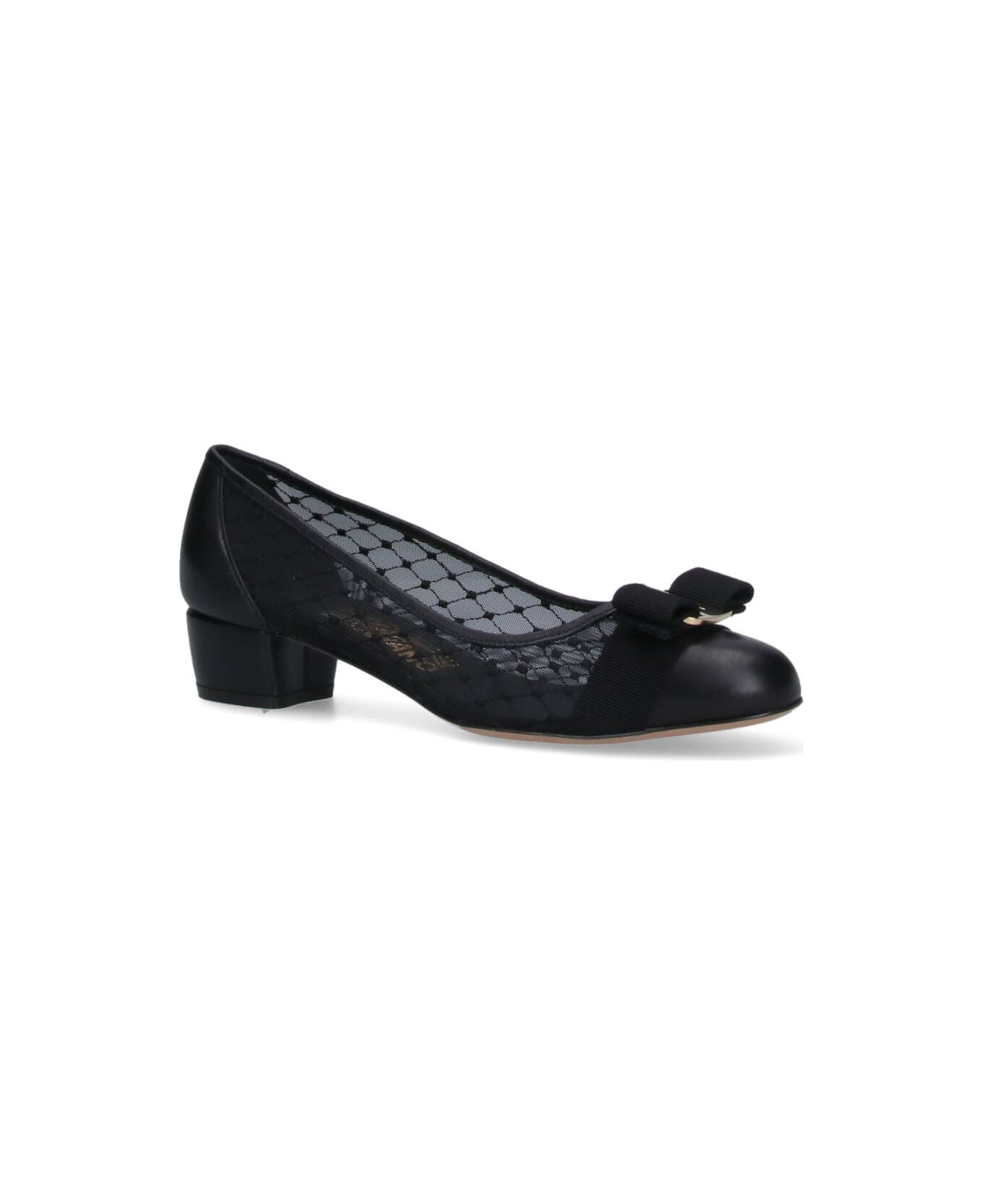 Ferragamo Mesh Pumps "vara" - Black  
