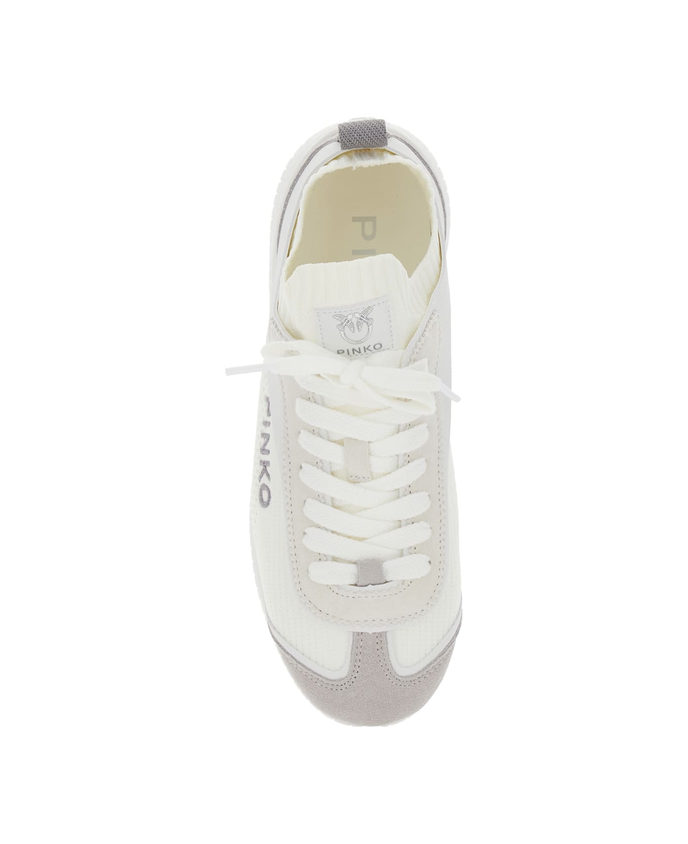 Pinko 'reby 03' White Sneakers With Logo Patch On The Tongue And Logo Lettering On The Side In Cotton Blend Woman - White