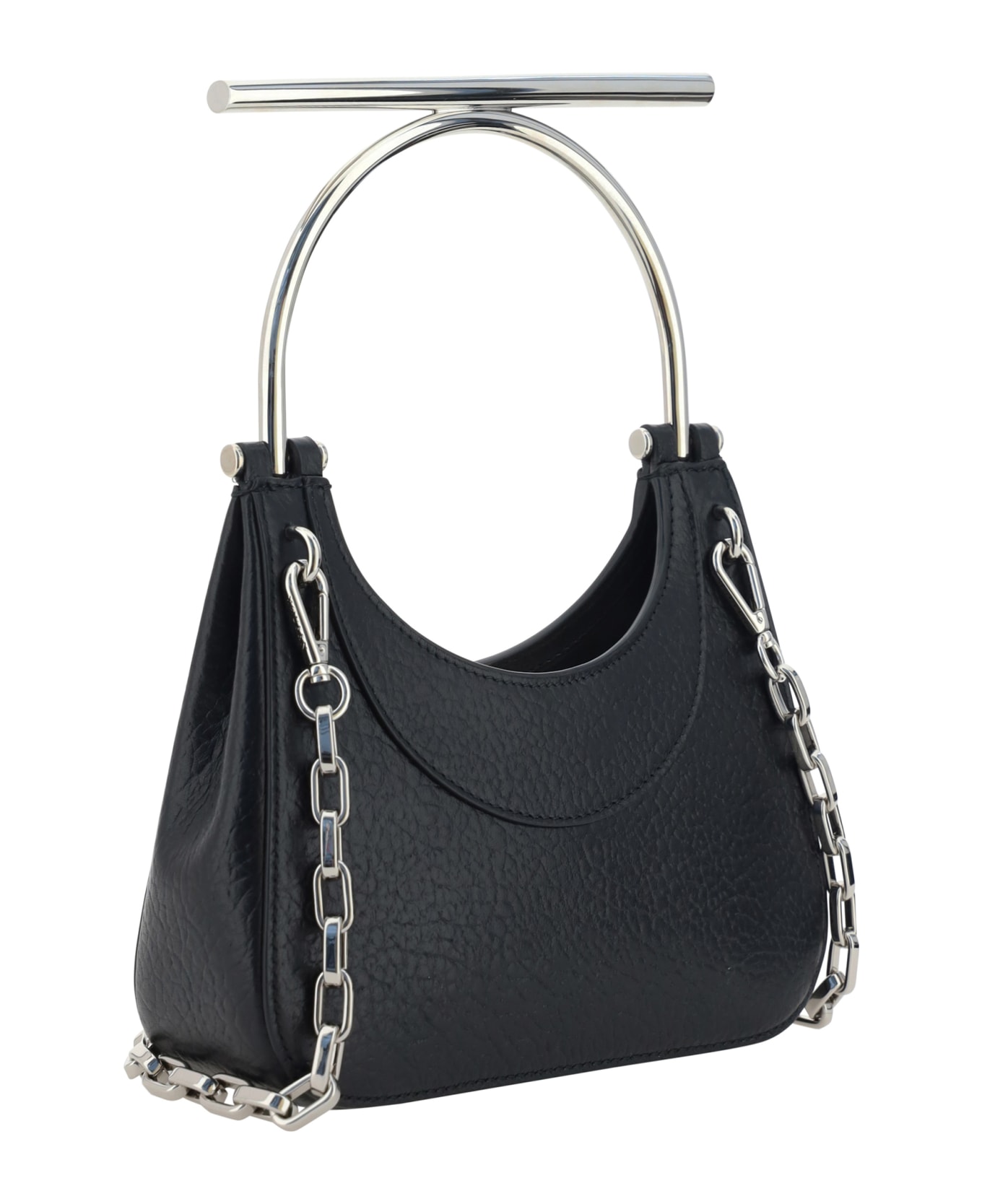 Alexander McQueen Black Leather Mini Cross-bar Handbag - Black/silver