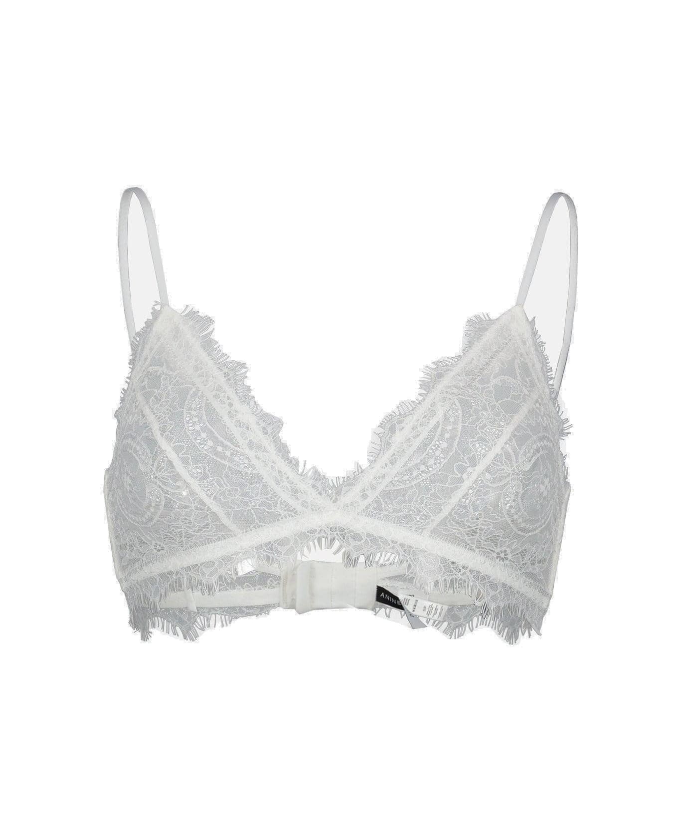 Anine Bing Triangle Cup Sheer Lace Bra - Avorio