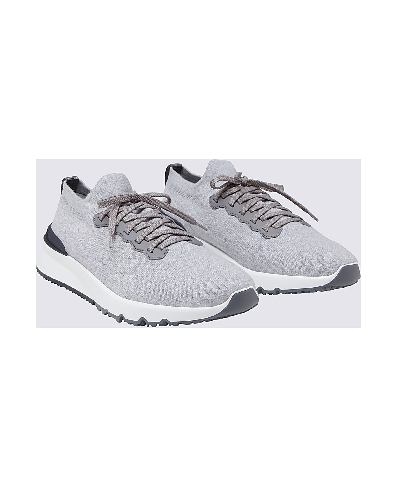 Brunello Cucinelli Grey Canvas Sneakers - Grey