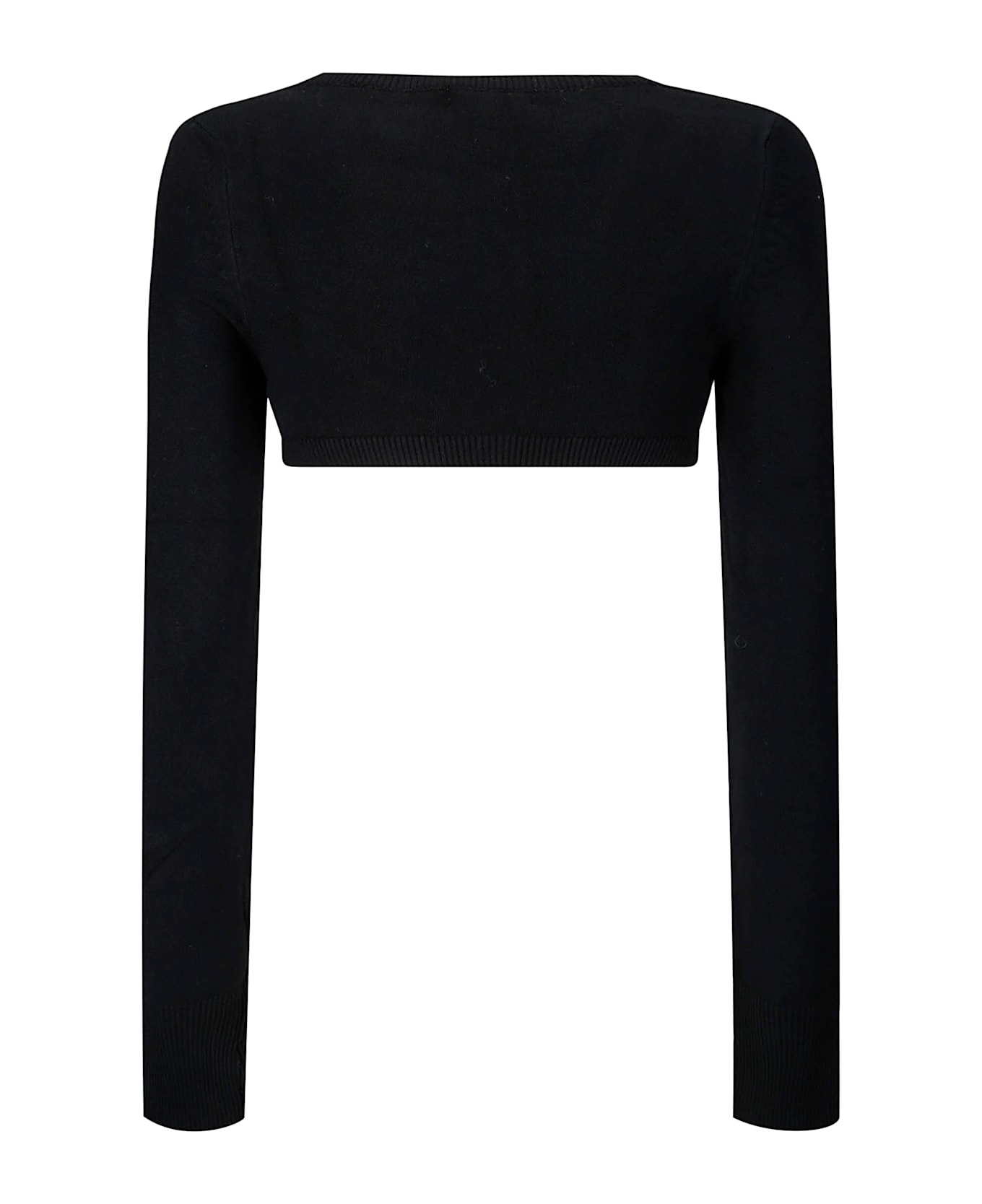 Marine Serre Moon Logo Knit Ultra Cropped Sweater - BLACK