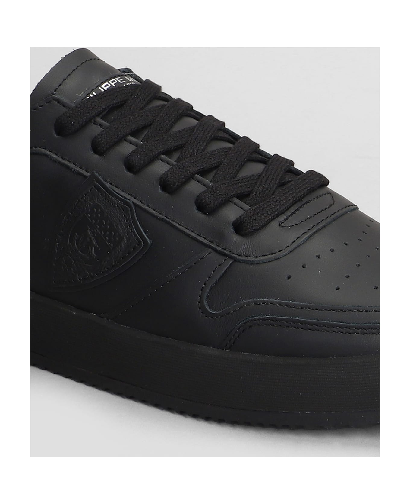 Philippe Model Nice Low Sneakers In Black Leather - black