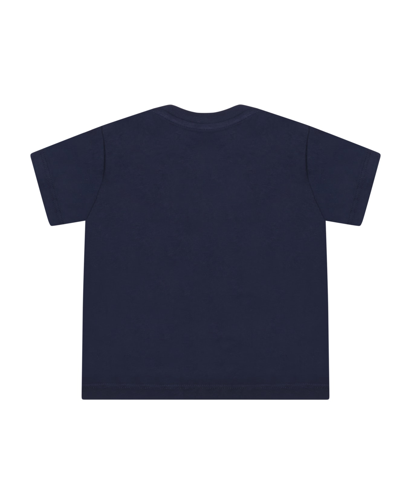 Ralph Lauren Blue T-shirt For Baby Kids With Iconic Pony Logo - Blue