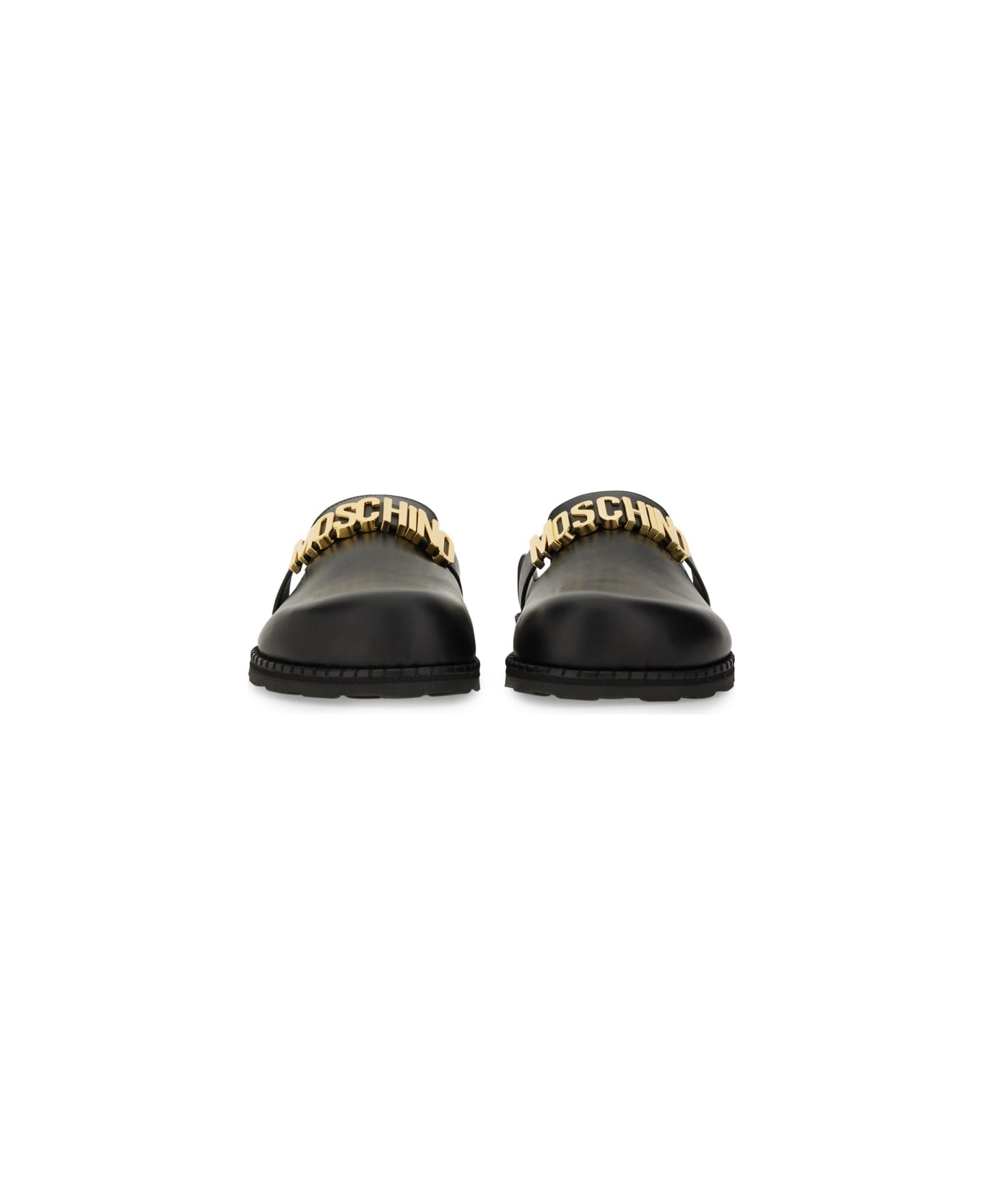 Moschino Sandal With Logo - BLACK