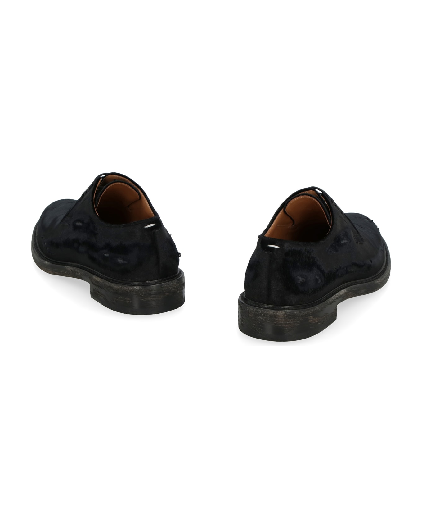 Maison Margiela Chenille Lace Up Shoes - black