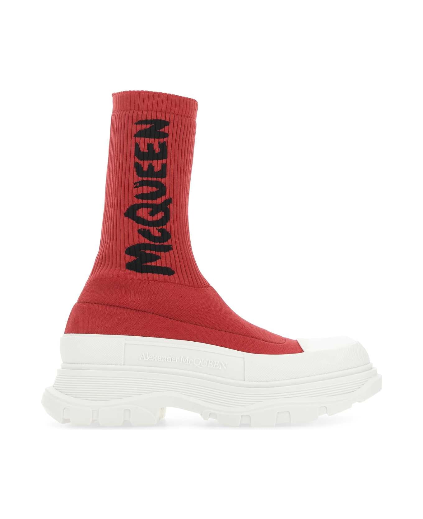 Alexander McQueen Red Stretch Nylon Tread Slick Sneakers - 5535 スニーカー