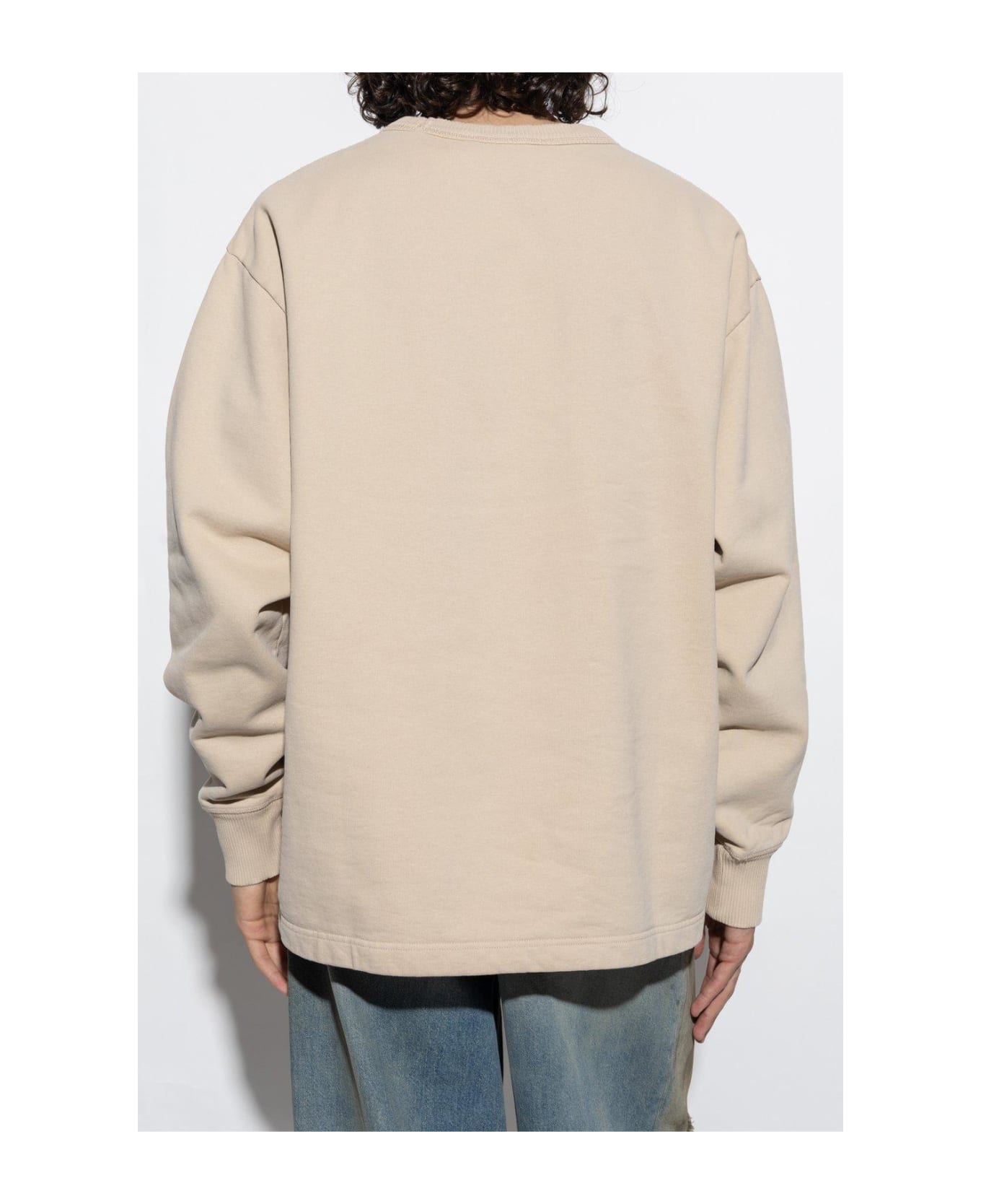 Acne Studios Logo Printed Crewneck Sweatshirt - BEIGE