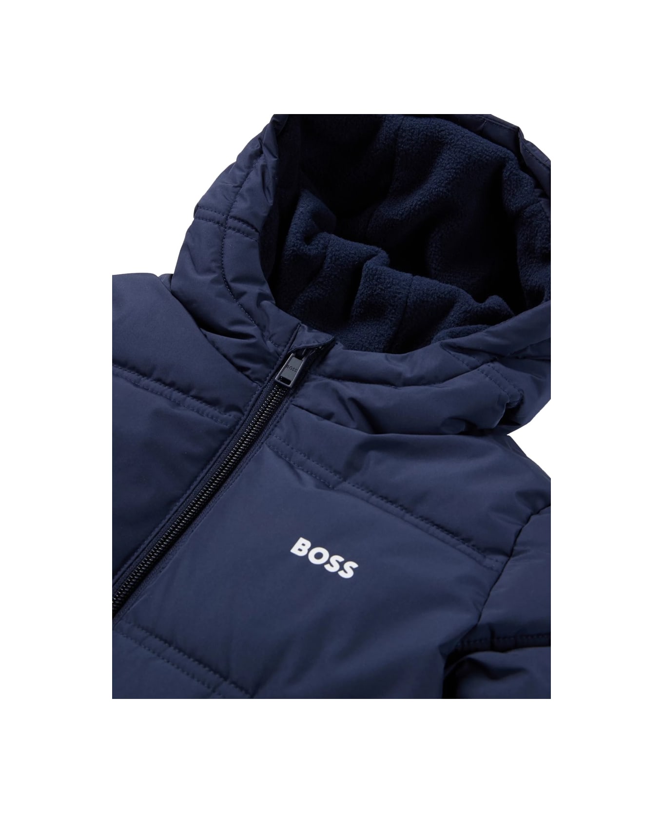 Hugo Boss Down Jacket With Hood - BLUE