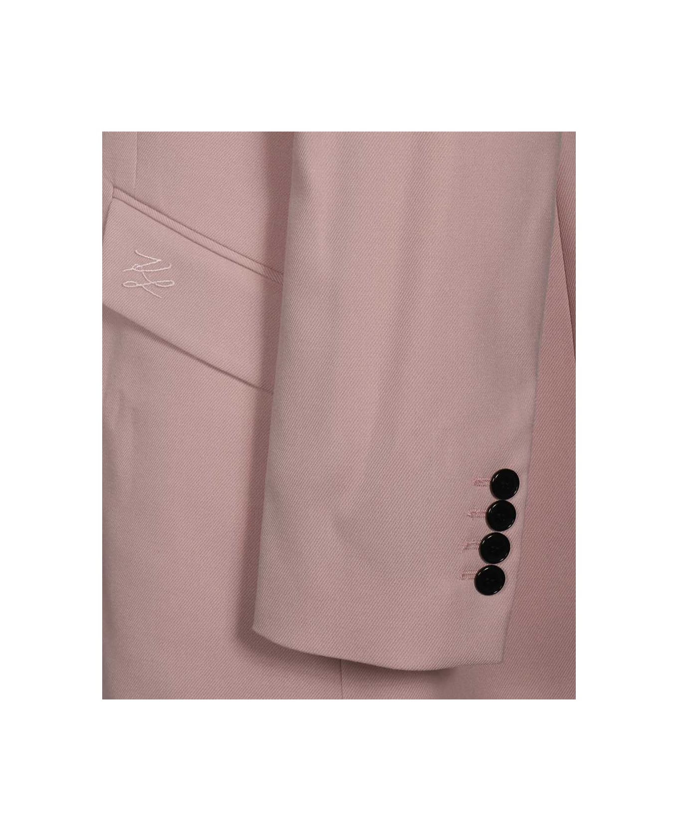 Karl Lagerfeld Double Breasted Blazer - Pink