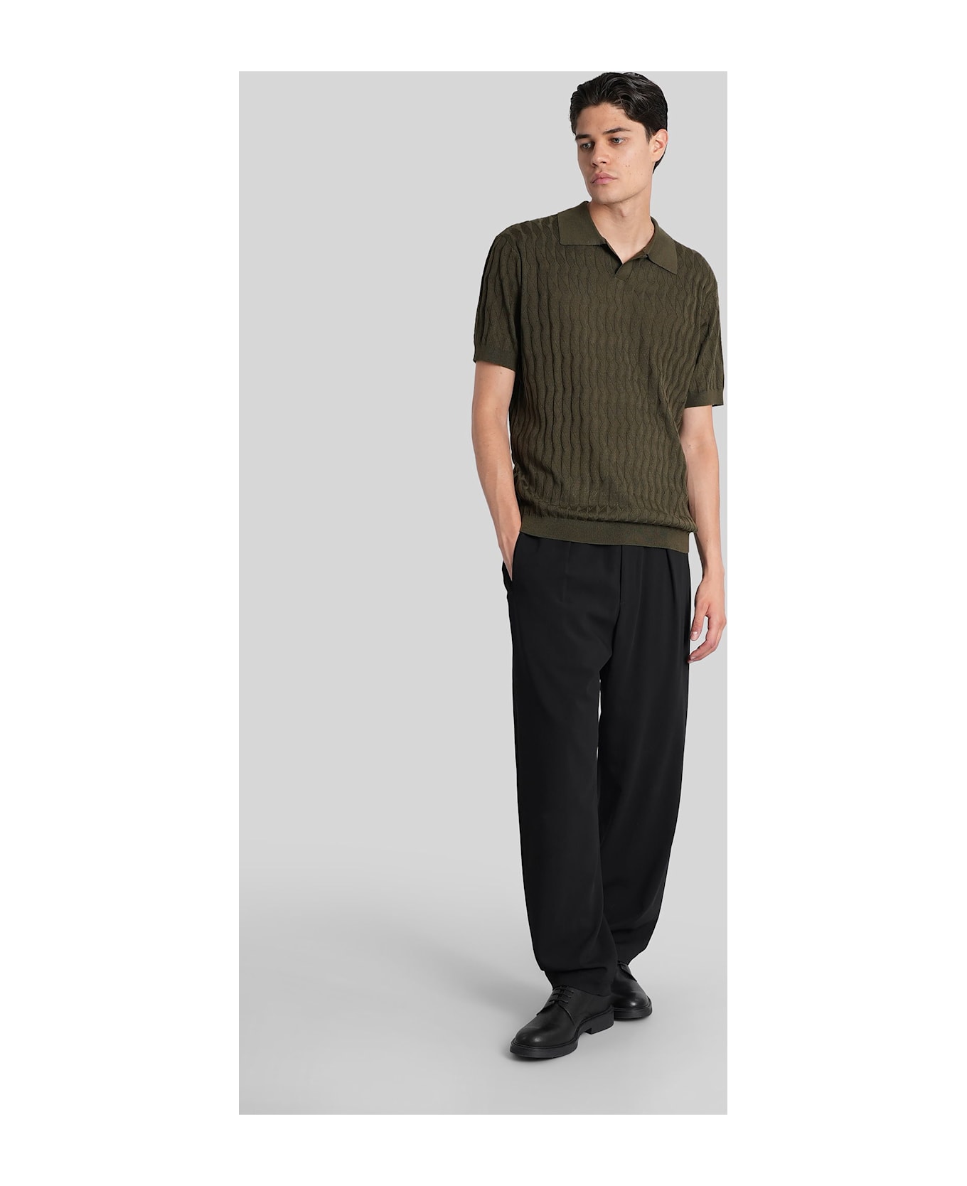 Emporio Armani Polo In Green Acrylic - green