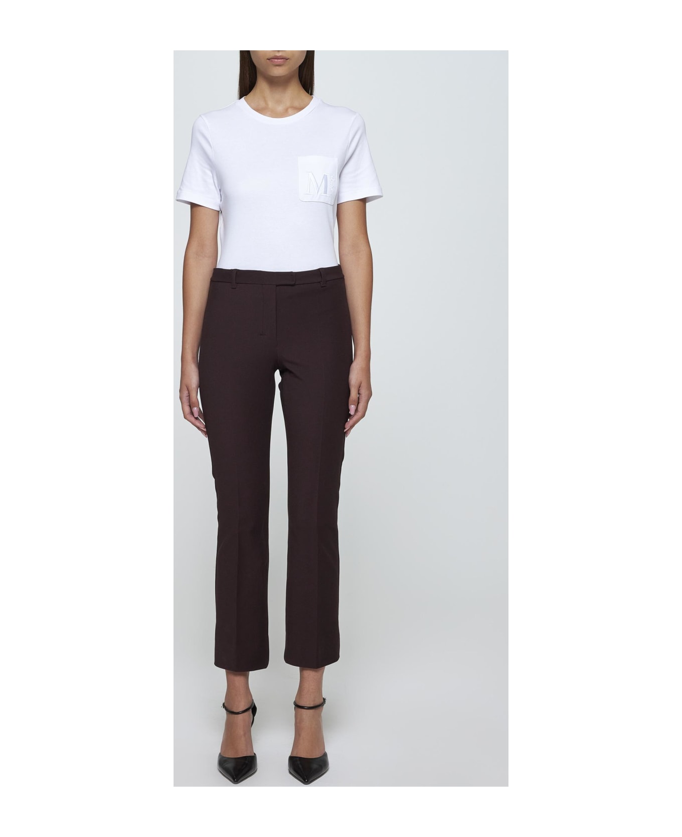 'S Max Mara Umanita Cotton-blend Trousers - Bordeaux