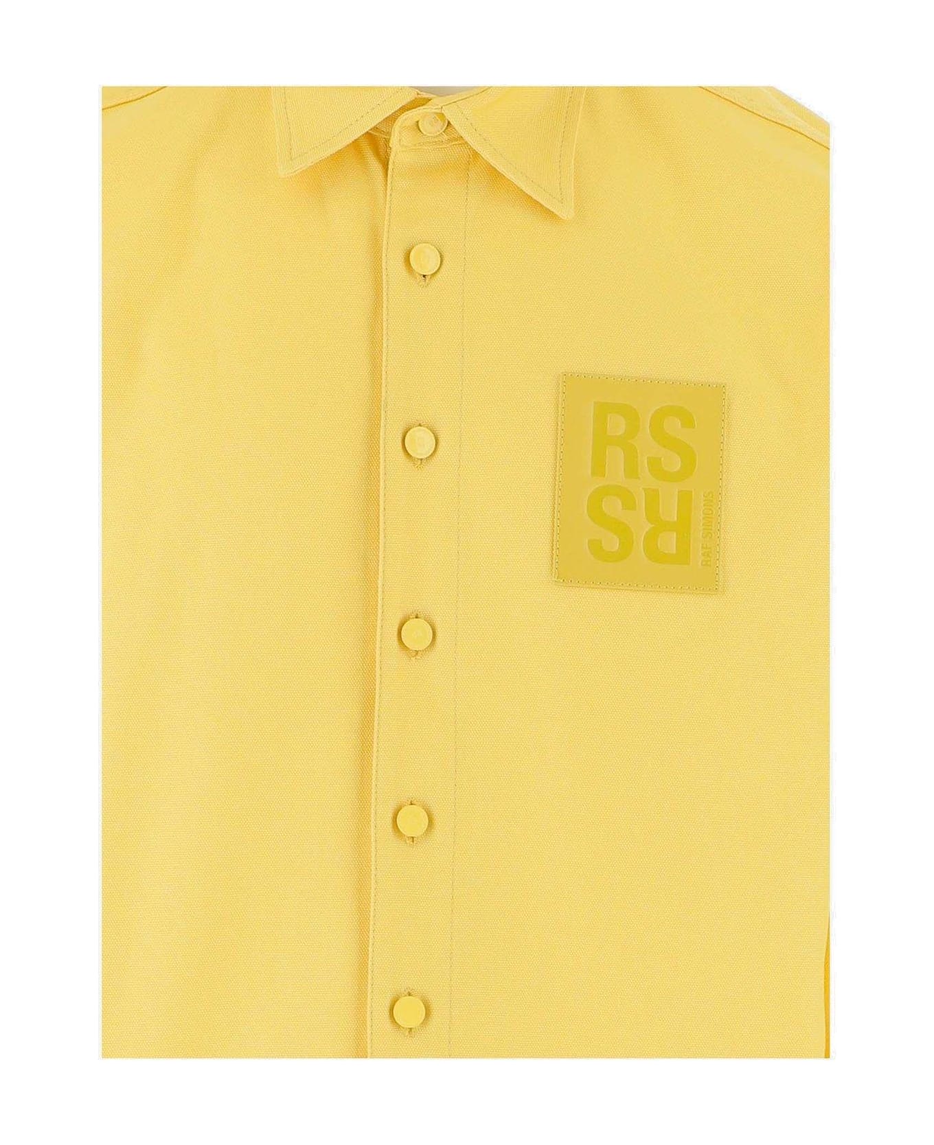 Raf Simons Logo Patch Buttoned Denim Shirt - Yellow