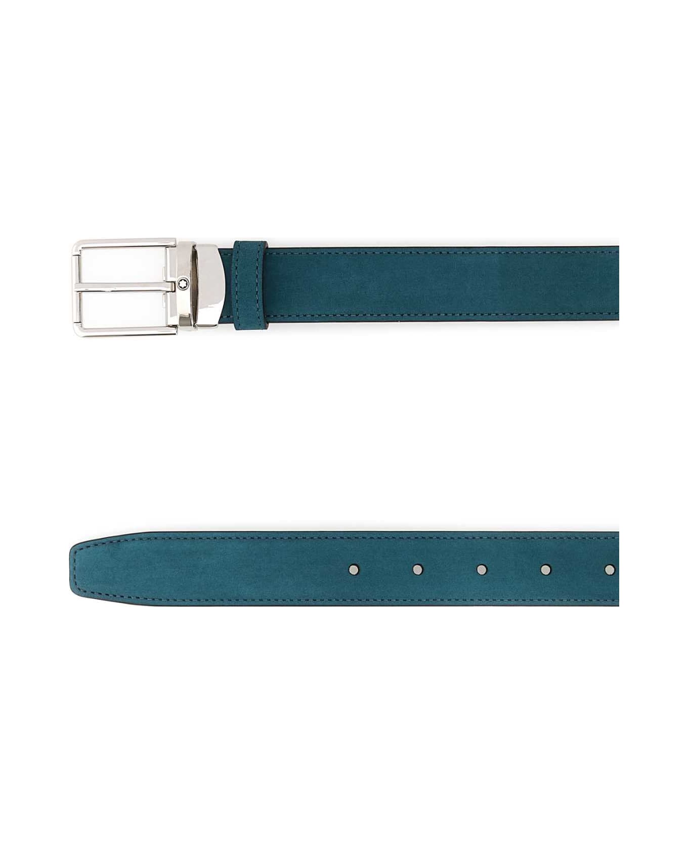 Montblanc Air Force Blue Suede Reversible Belt - 000