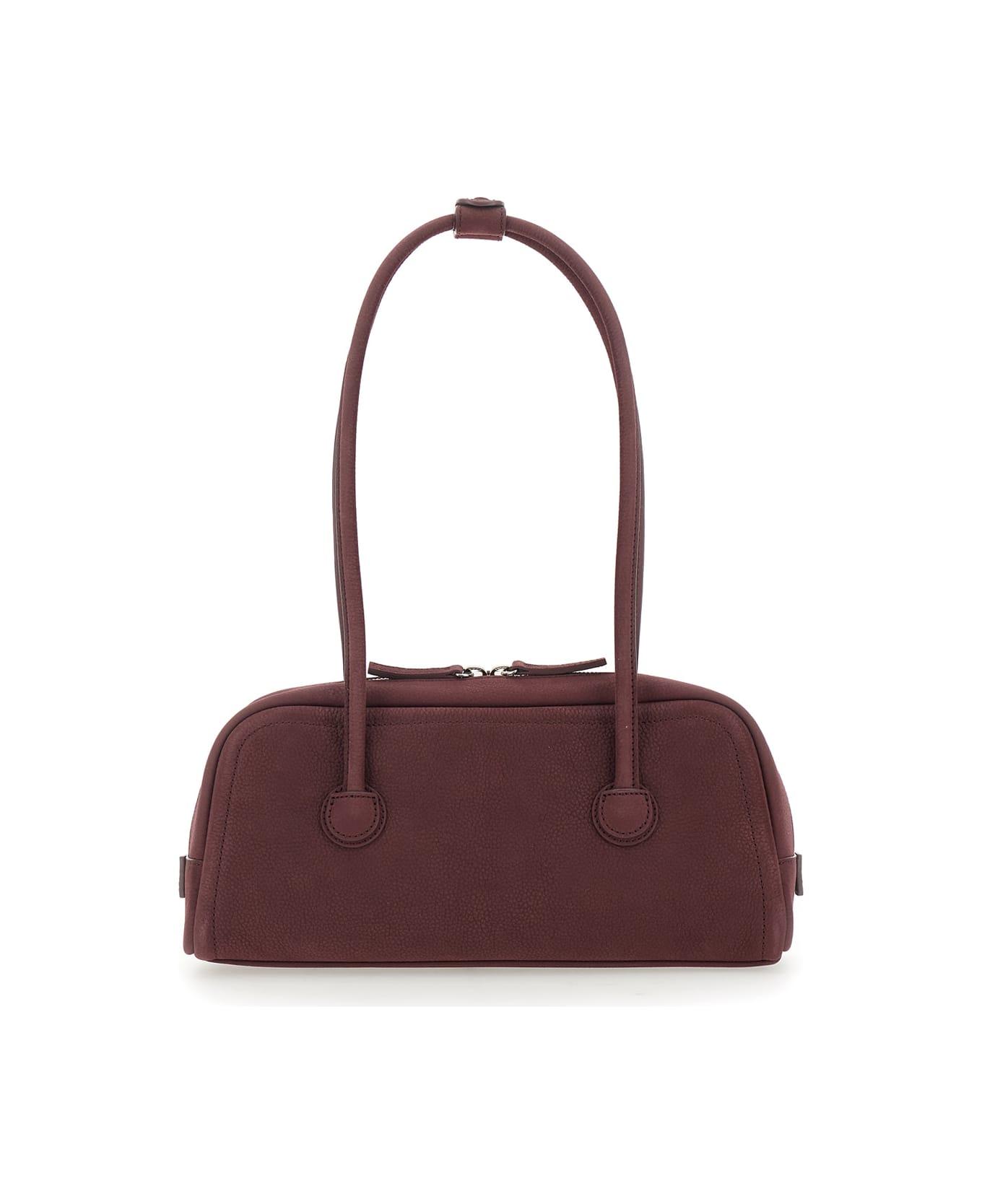 Marge Sherwood 
boston
 Bordeaux Shoulder Bag With Embossed Logo Lettering On The Front In Leather Woman - Bordeaux