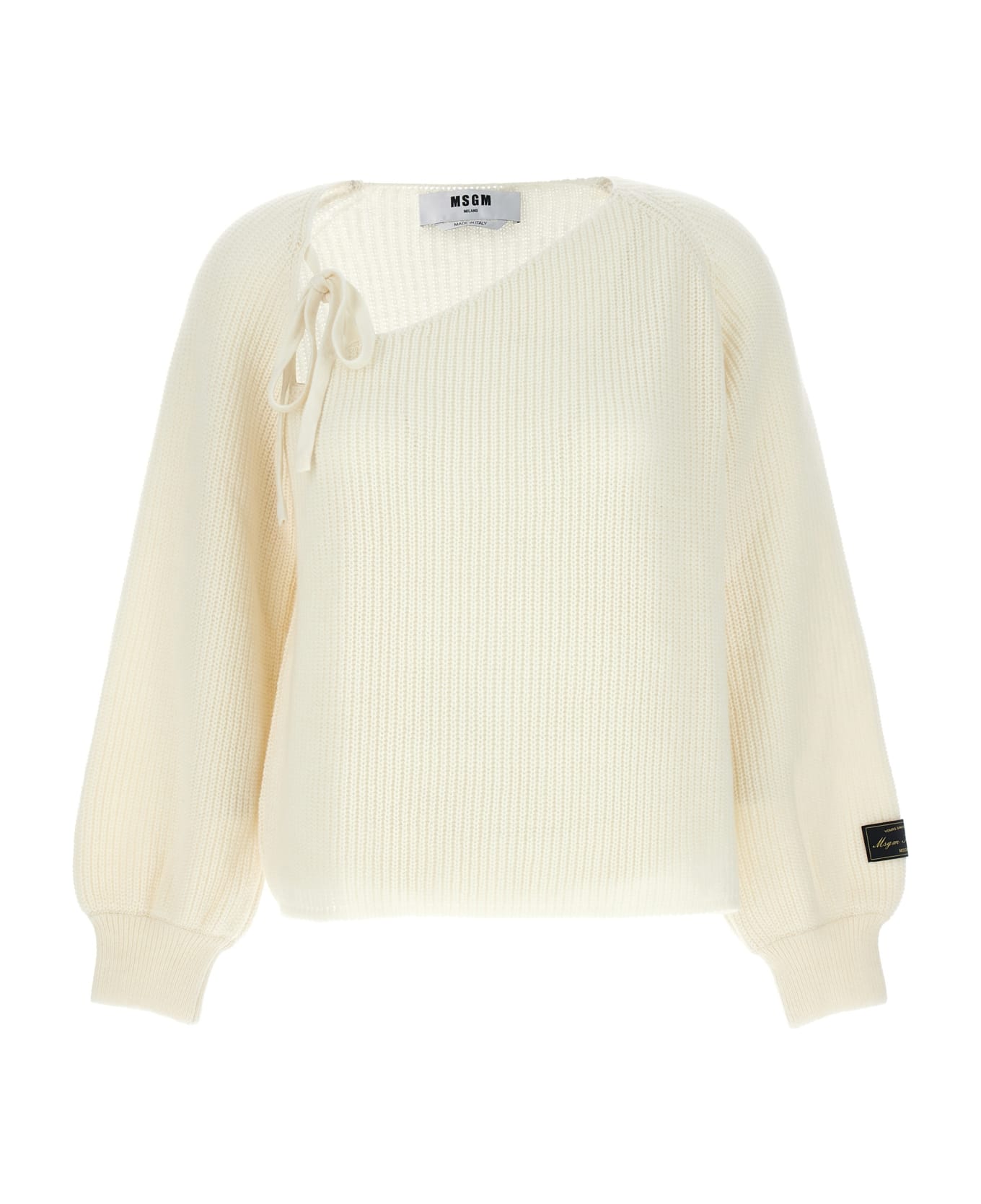 MSGM Lacing Sweater - White