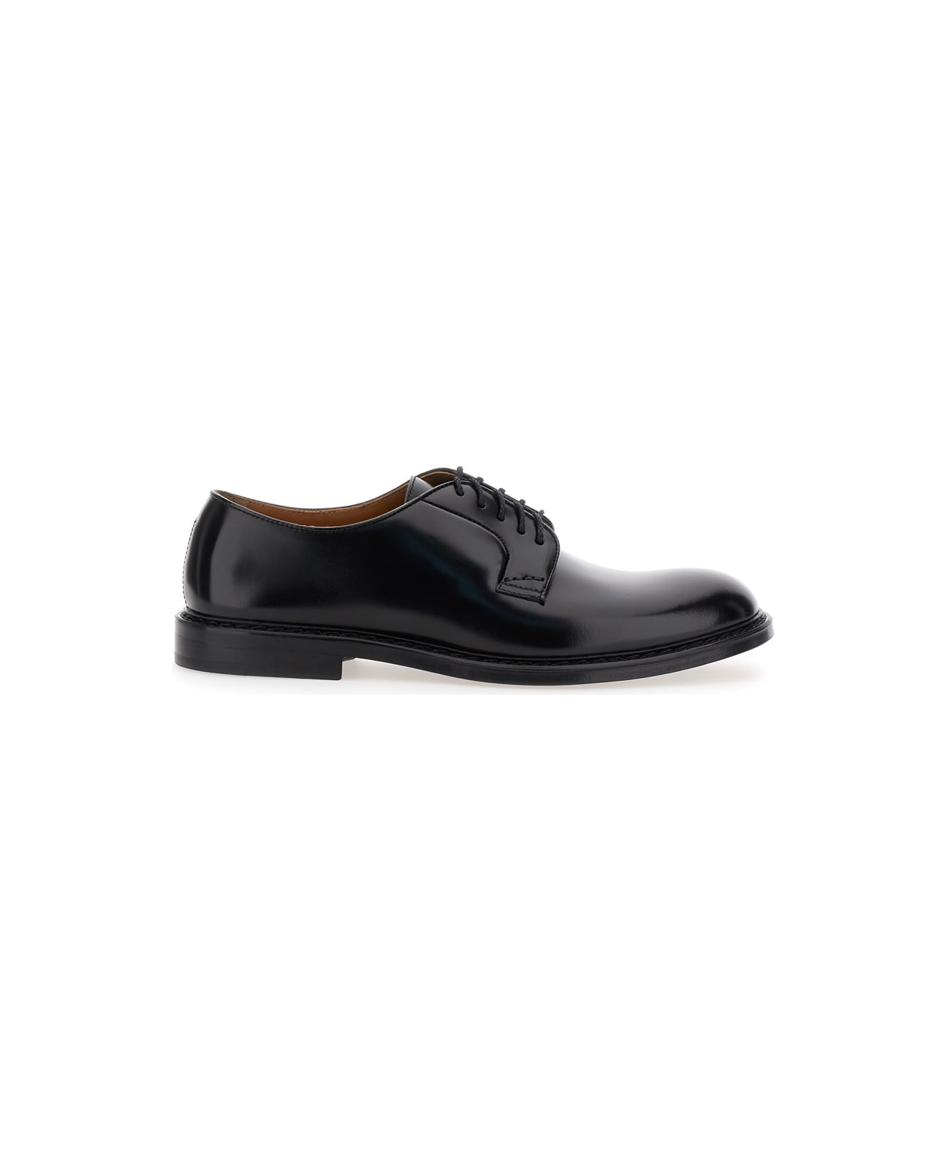 Doucal's Black 'phoneix' Shoes With Five Holes In Brushed Leather Man - Black