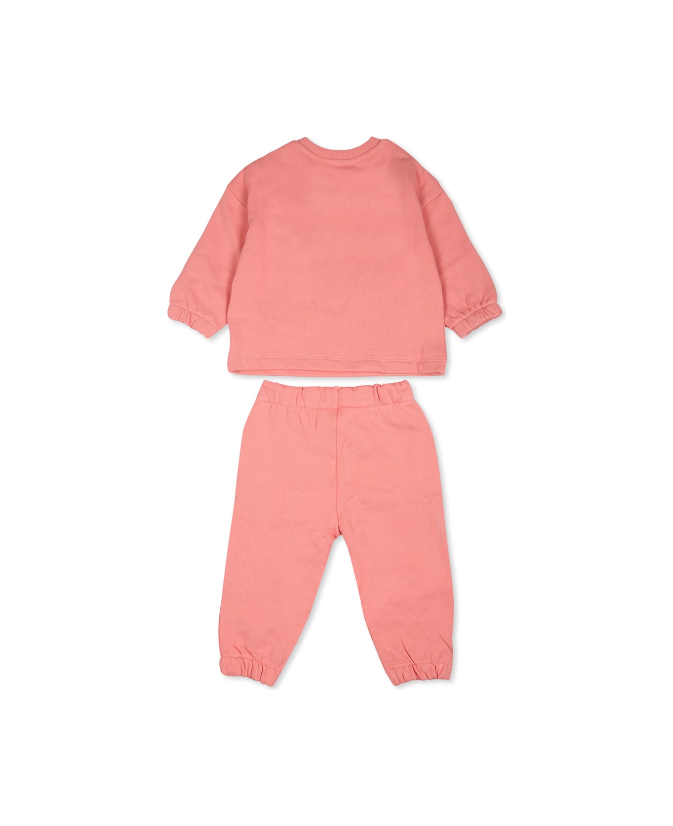 Kenzo Kids Pink Suit For Baby Girl With Logo - Pink