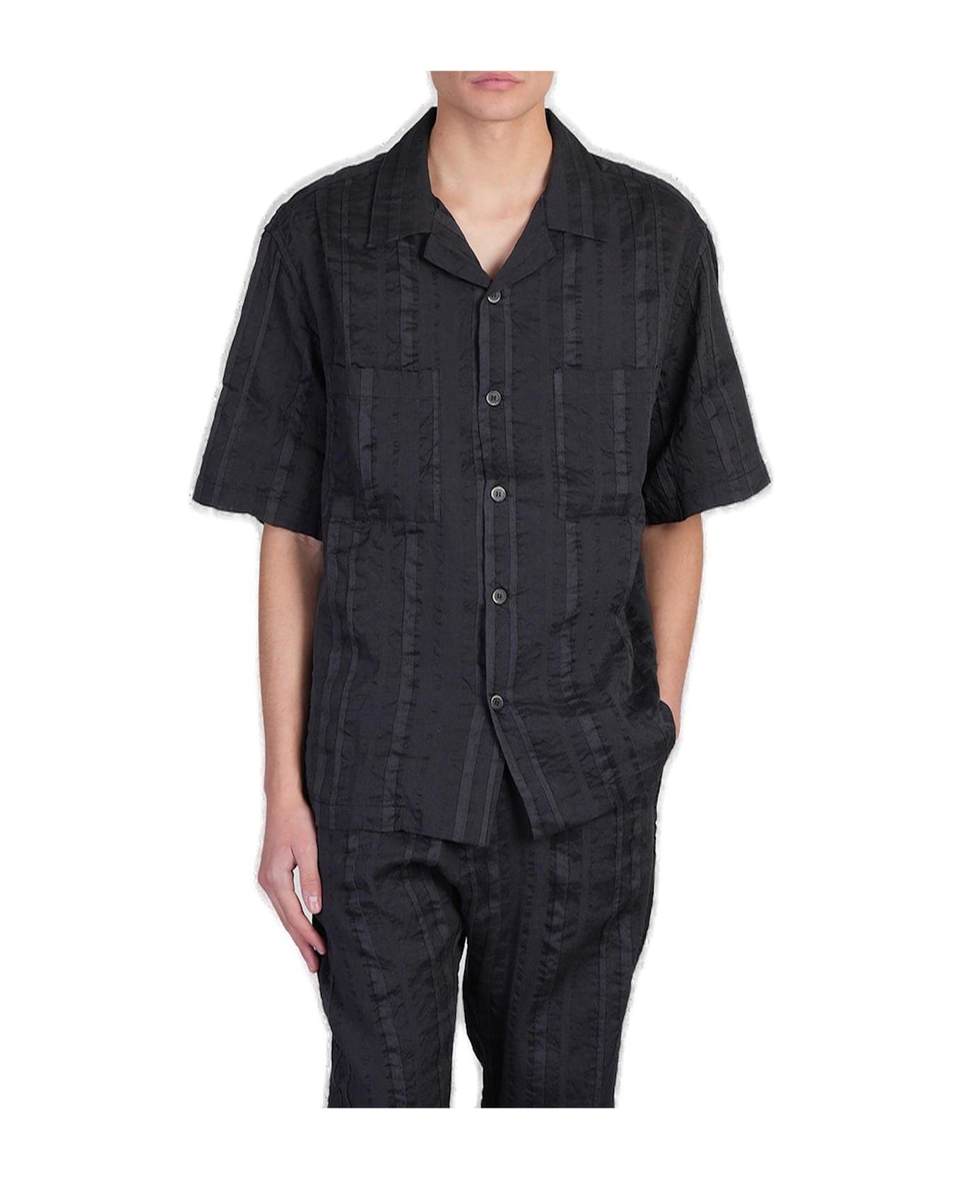 Barena Short-sleeved Striped Shirt - Grafite