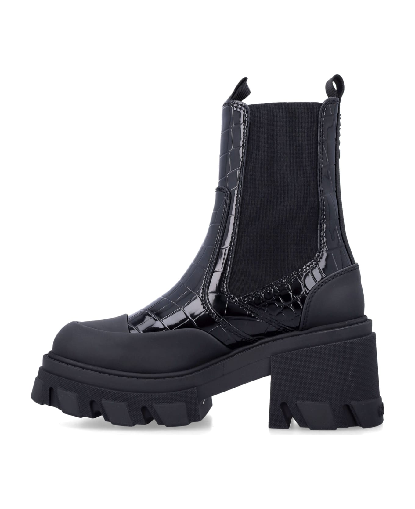 Ganni Cleated Mid Boots - BLACK