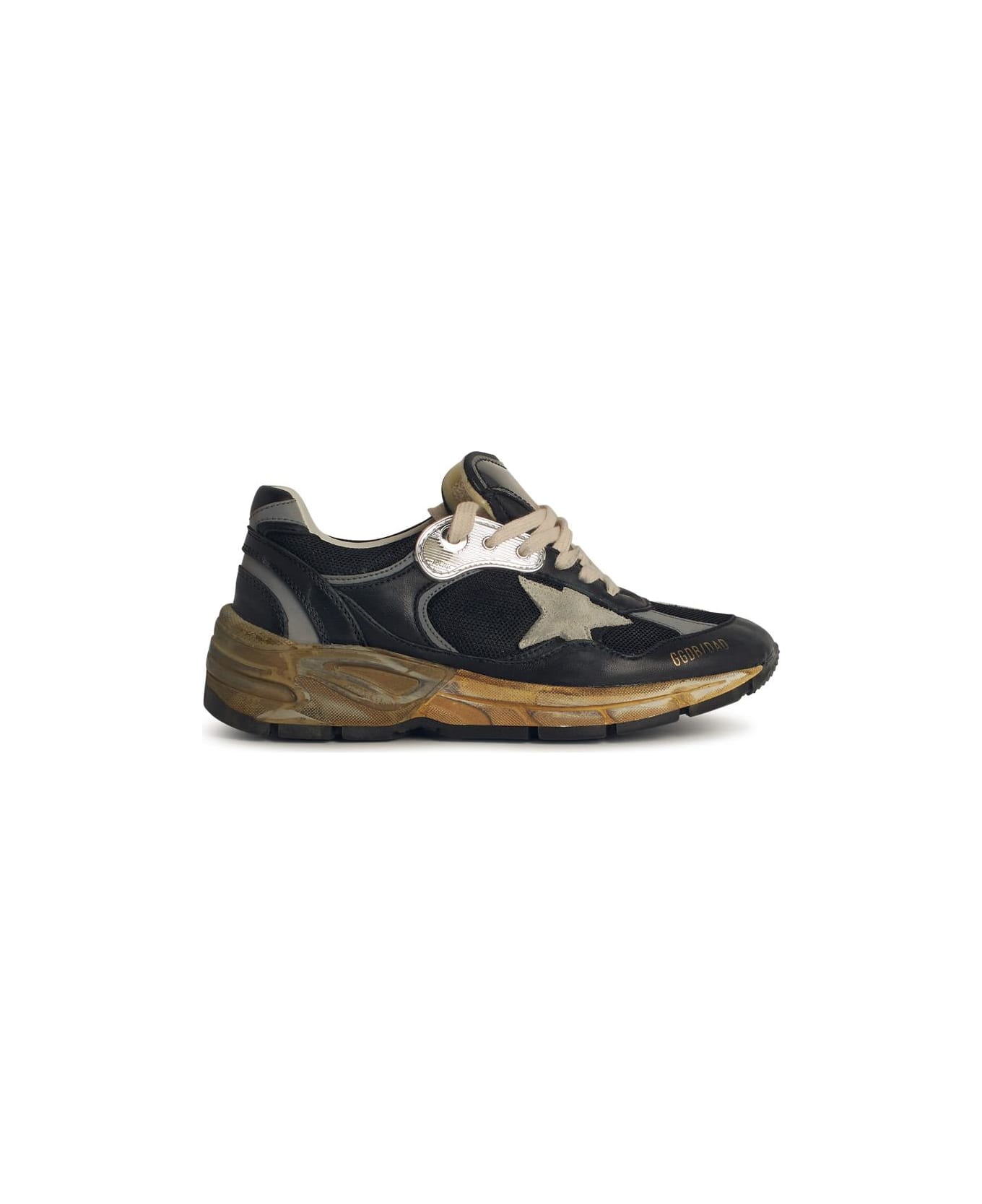 Golden Goose 'running Dad' Black Leather Blend Sneakers - Black
