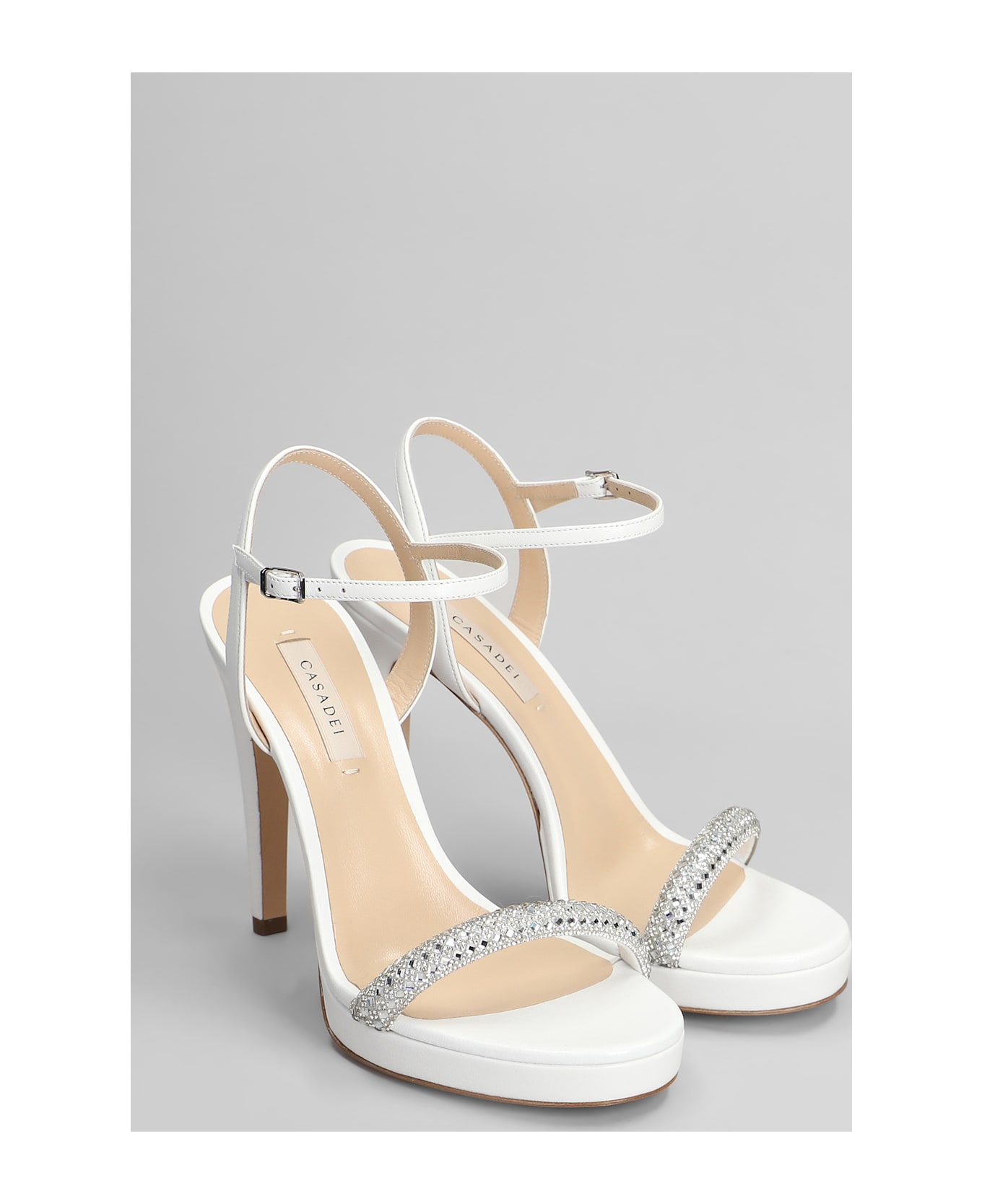 Casadei Sandals In White Leather - white