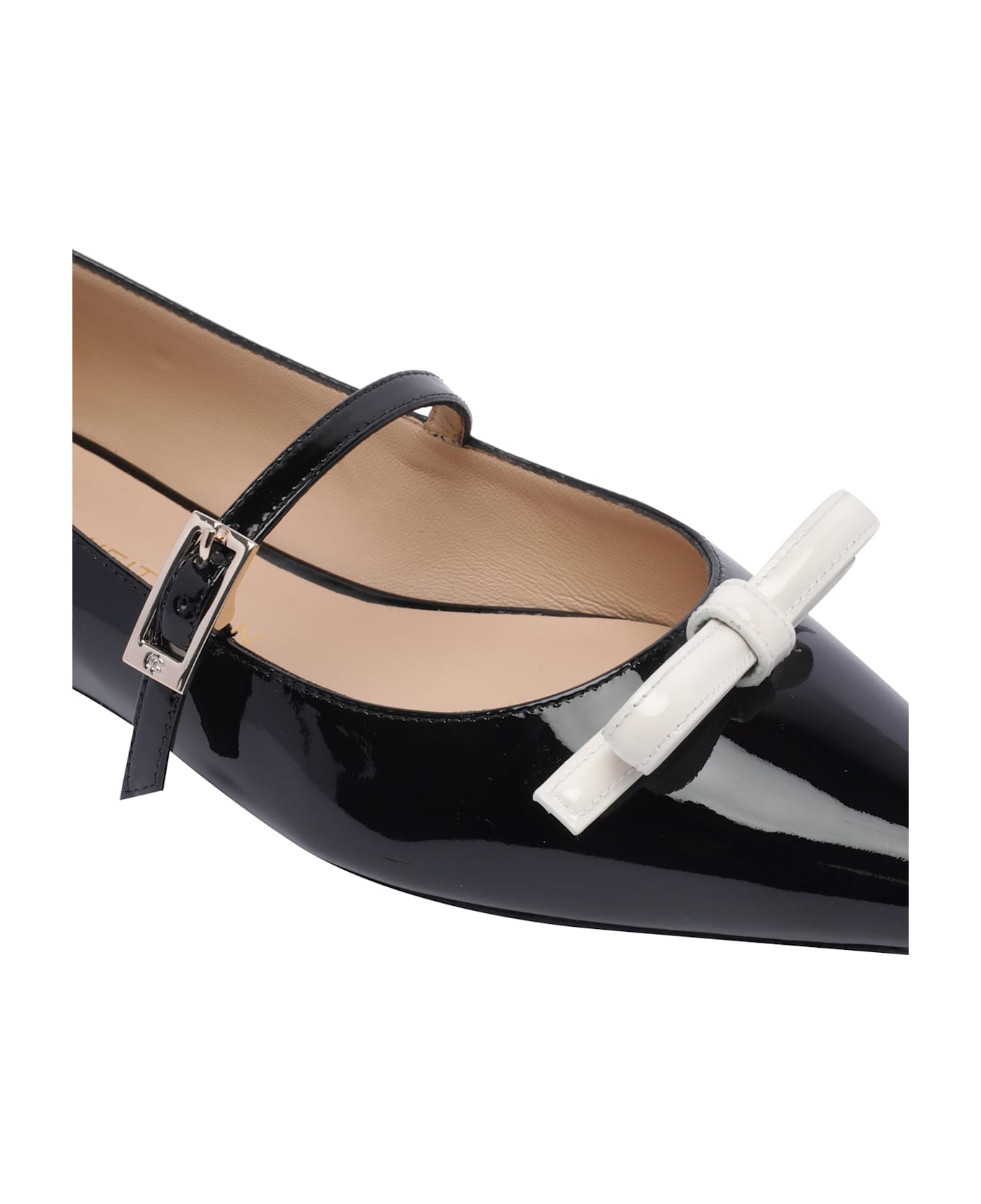 Stuart Weitzman Felicity Bow Mary Jane Ballets - Black
