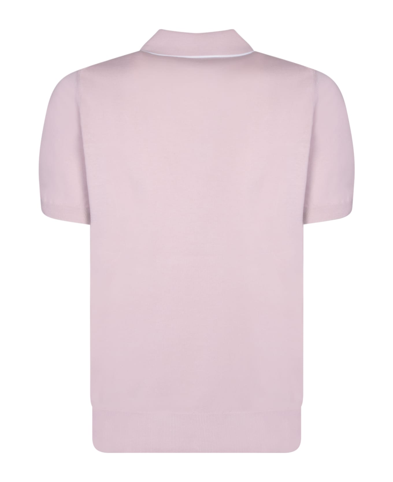 Canali Edges White/pink Polo Shirt - Orange