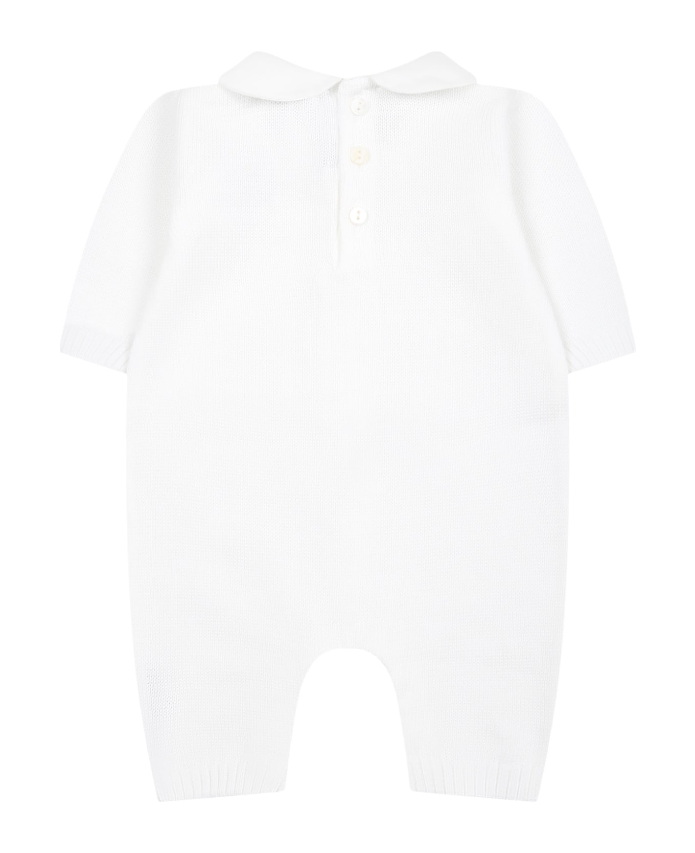 Little Bear White Babygrown For Baby Girl - Bianco ボディスーツ＆セットアップ