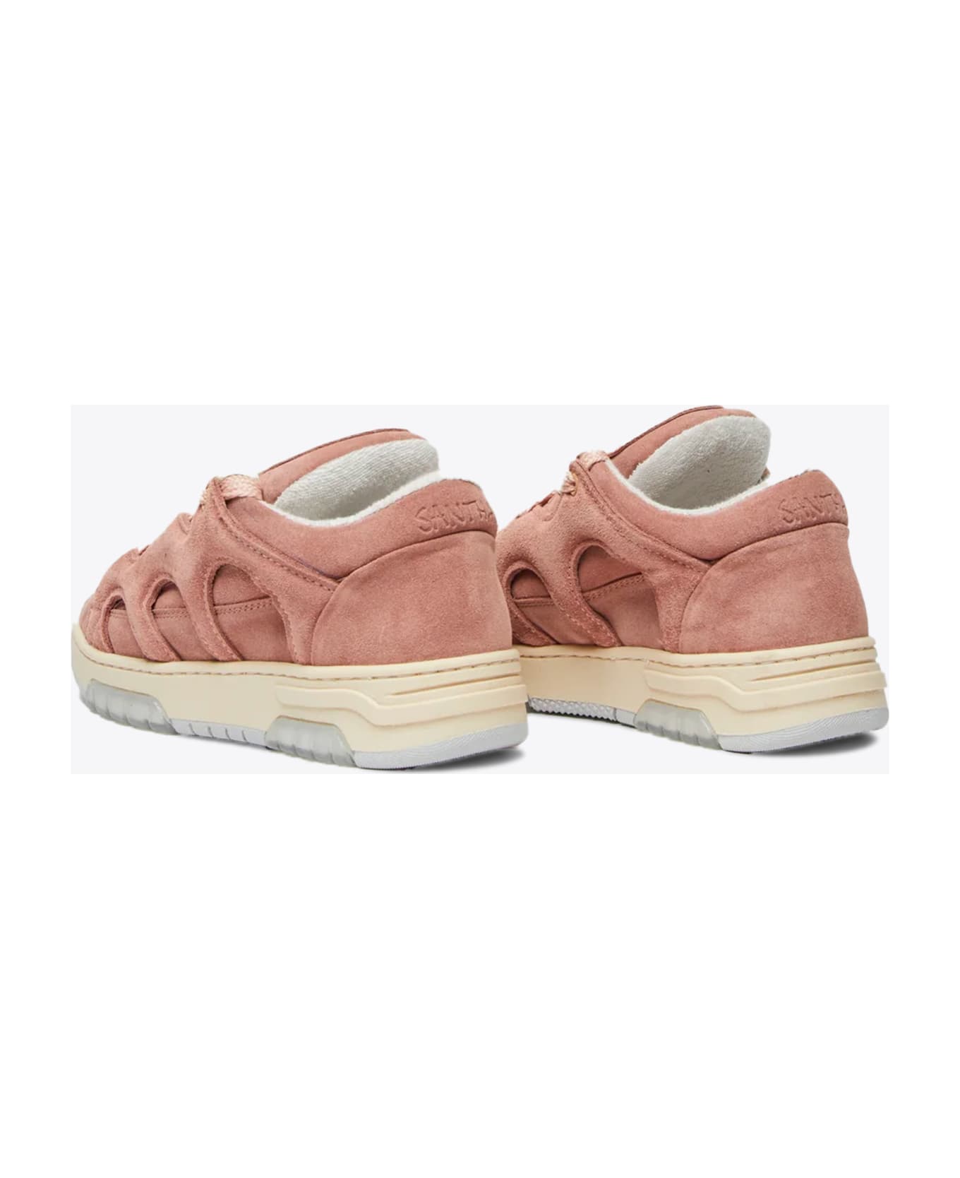 Paura Santha 1 Suede Antique Pink Suede Low Sneaker - Rosa