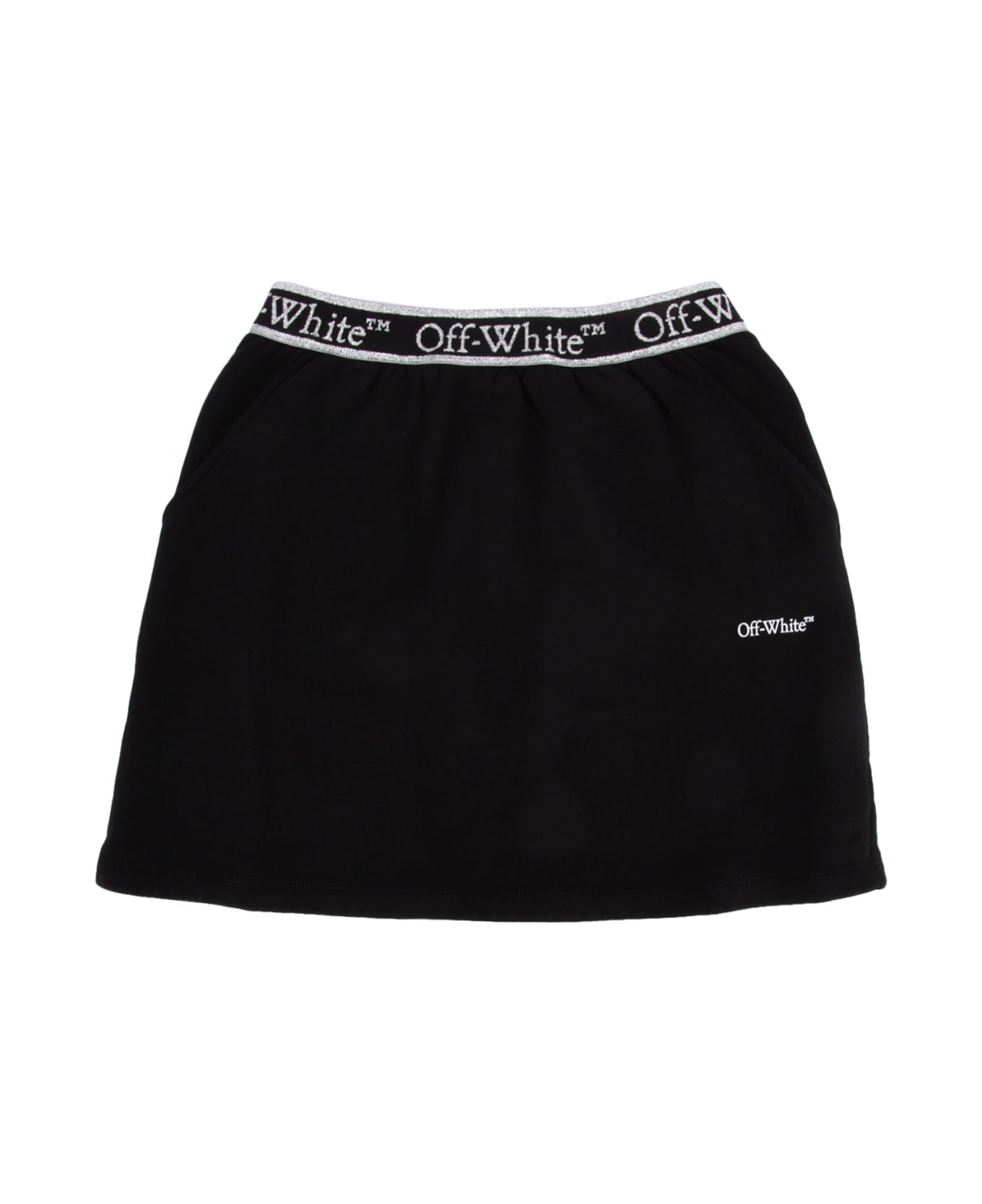 Off-White Bookish Logoband Sweatskirt Black Whit - BLACKWH