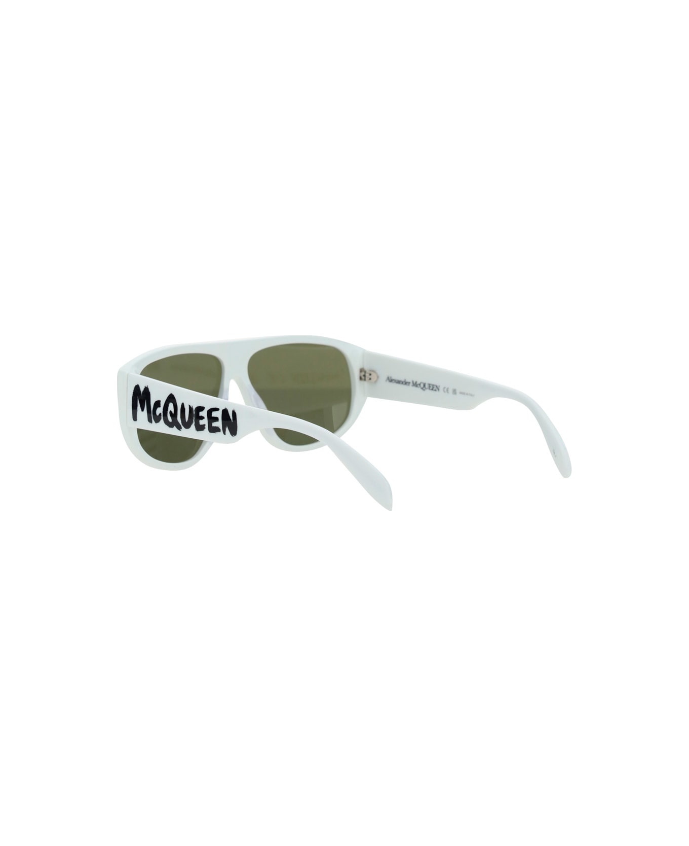 Alexander McQueen Eyewear Mcqueen Graffiti Mask Sunglasses - Bianco