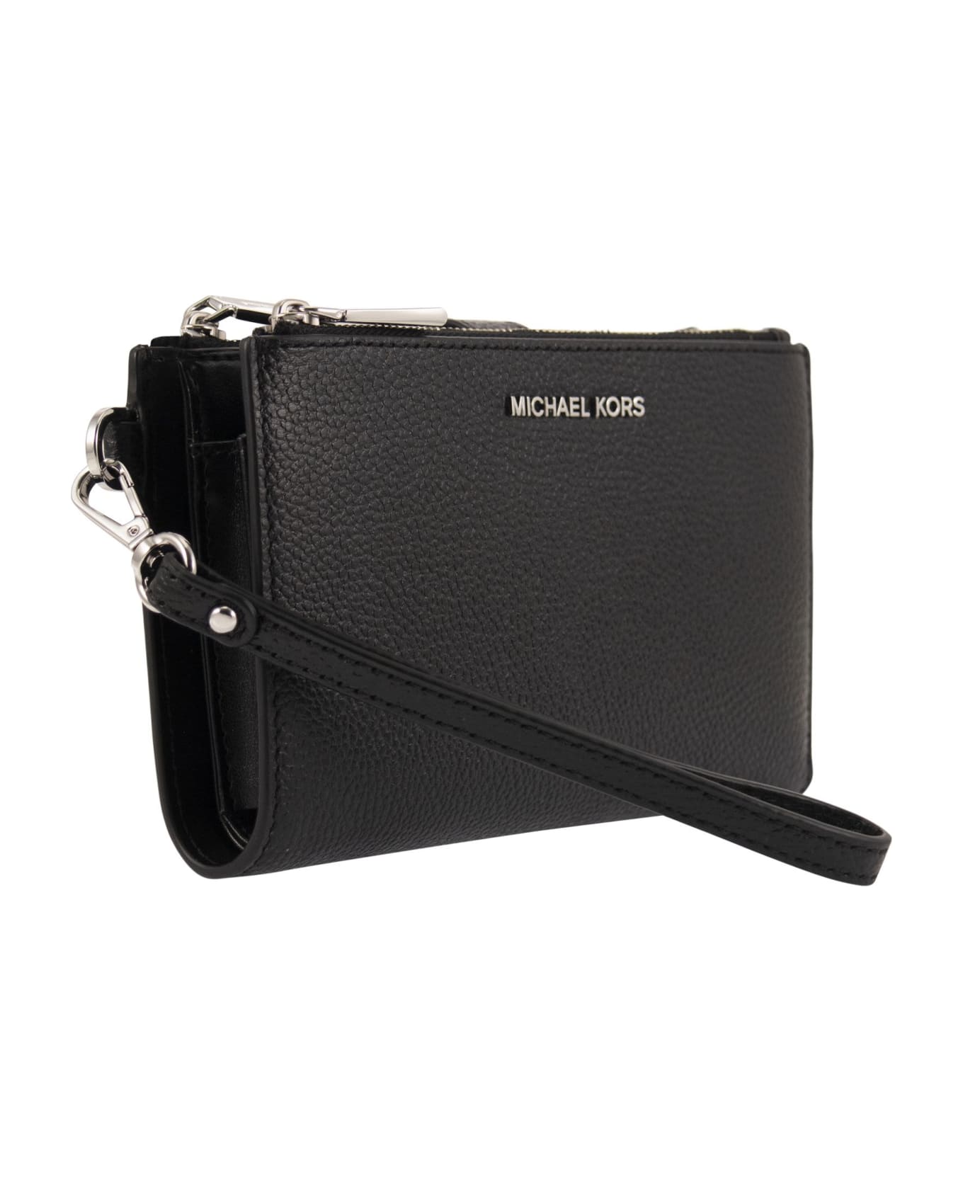 Michael Kors Grained Leather Smartphone Wallet Michael Kors - BLACK