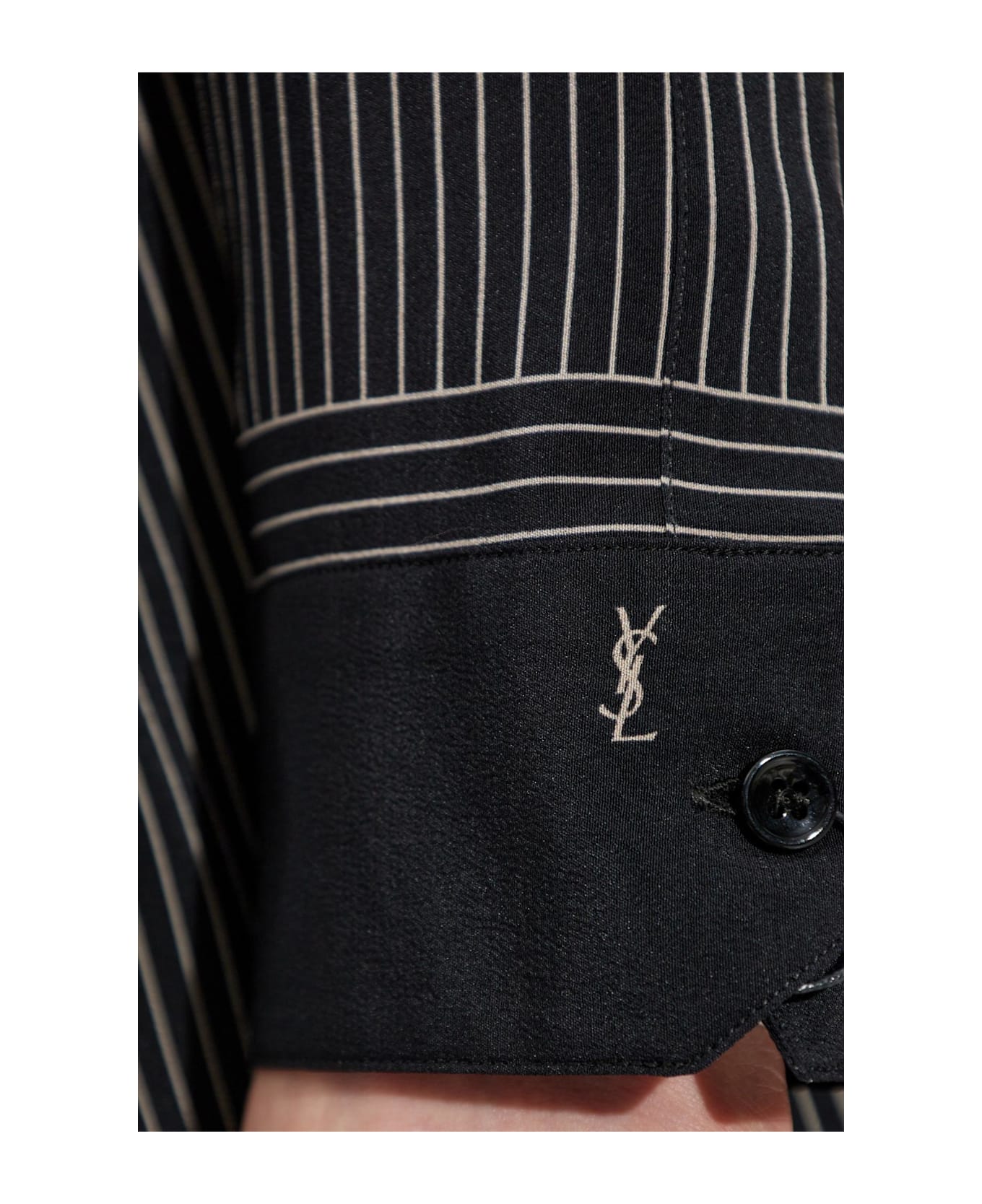 Saint Laurent Shirt With Striped Pattern - Black