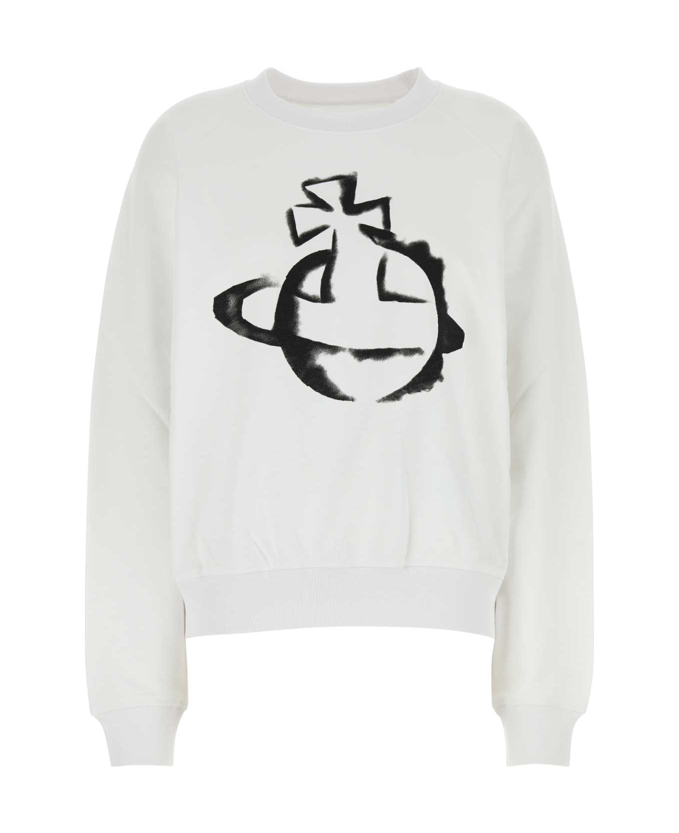 Vivienne Westwood White Cotton Oversize Sweatshirt - Bianco
