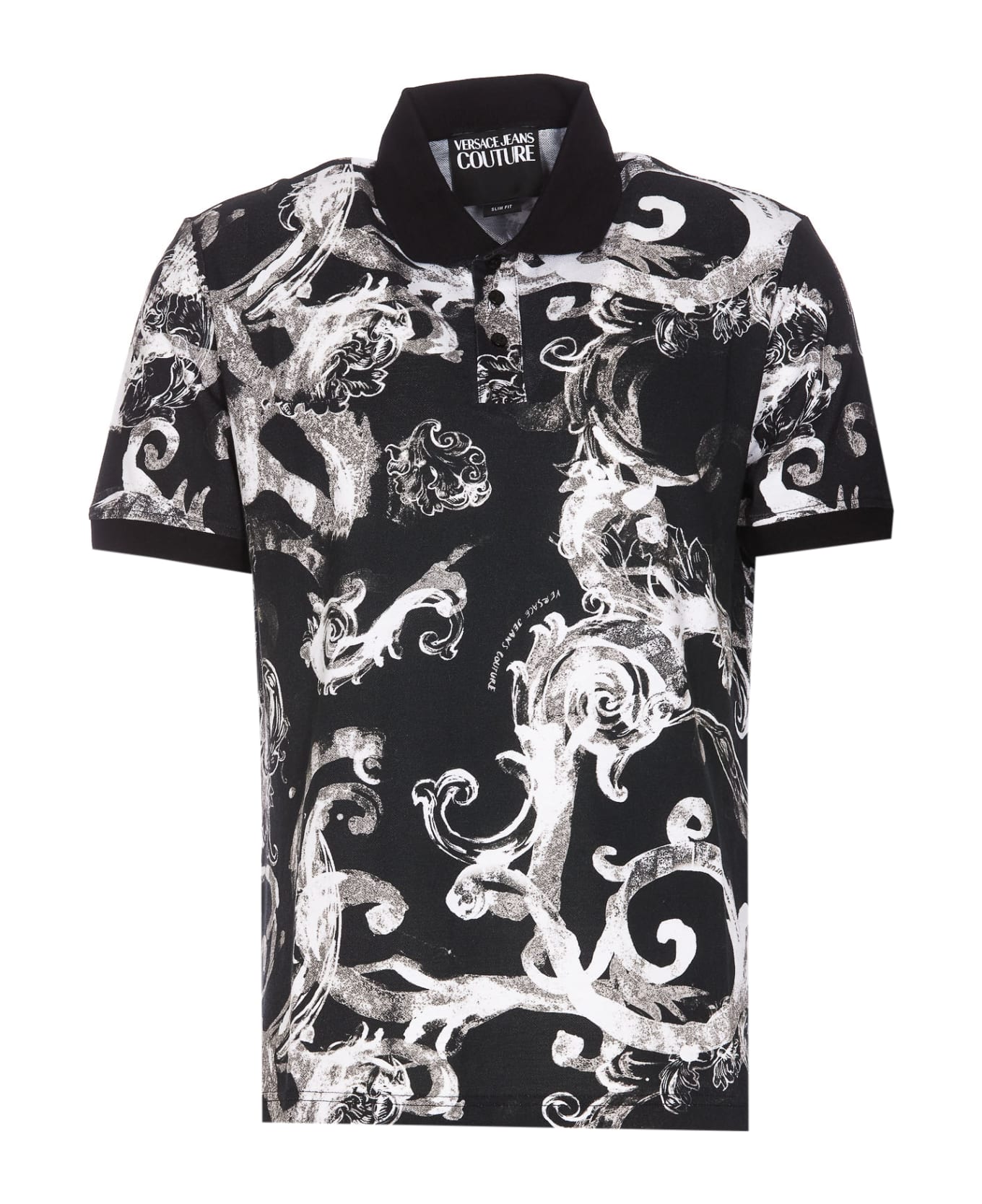 Versace Jeans Couture Polo Watercolour Couture - Black ポロシャツ